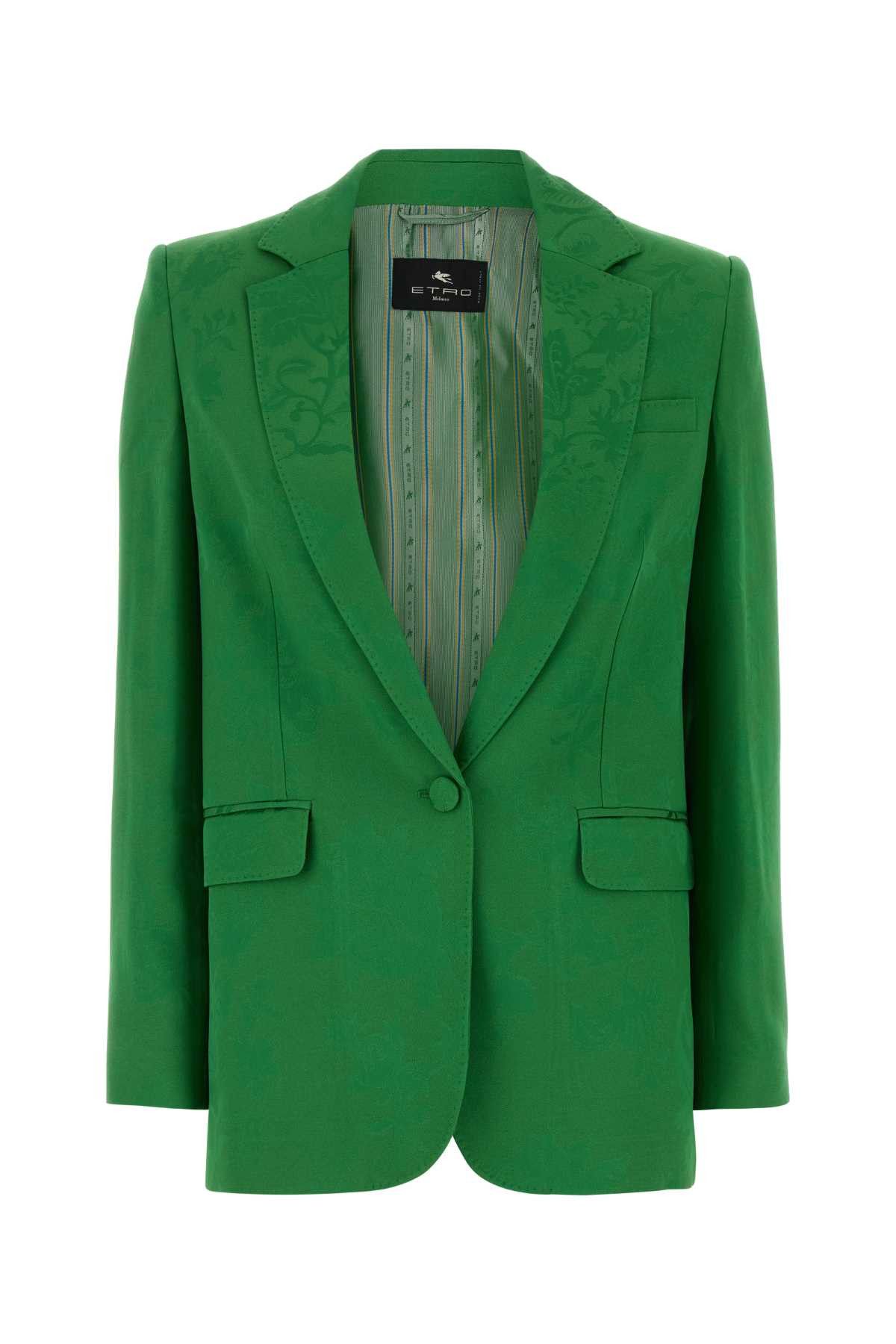 Green Jacquard Blazer