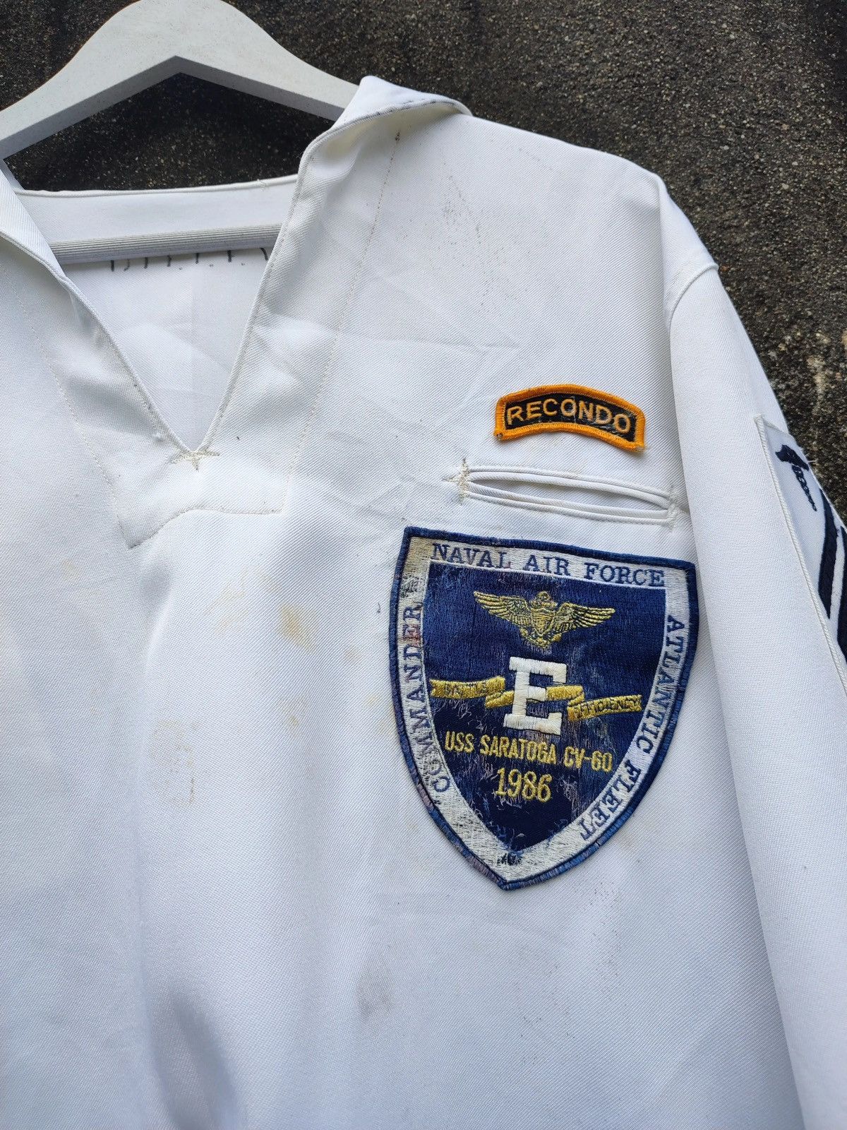 Vintage Vintage U.S. Navy White Sailor Jumper – USAF Captain Patches Size US L / EU 52-54 / 3 - 6 Thumbnail