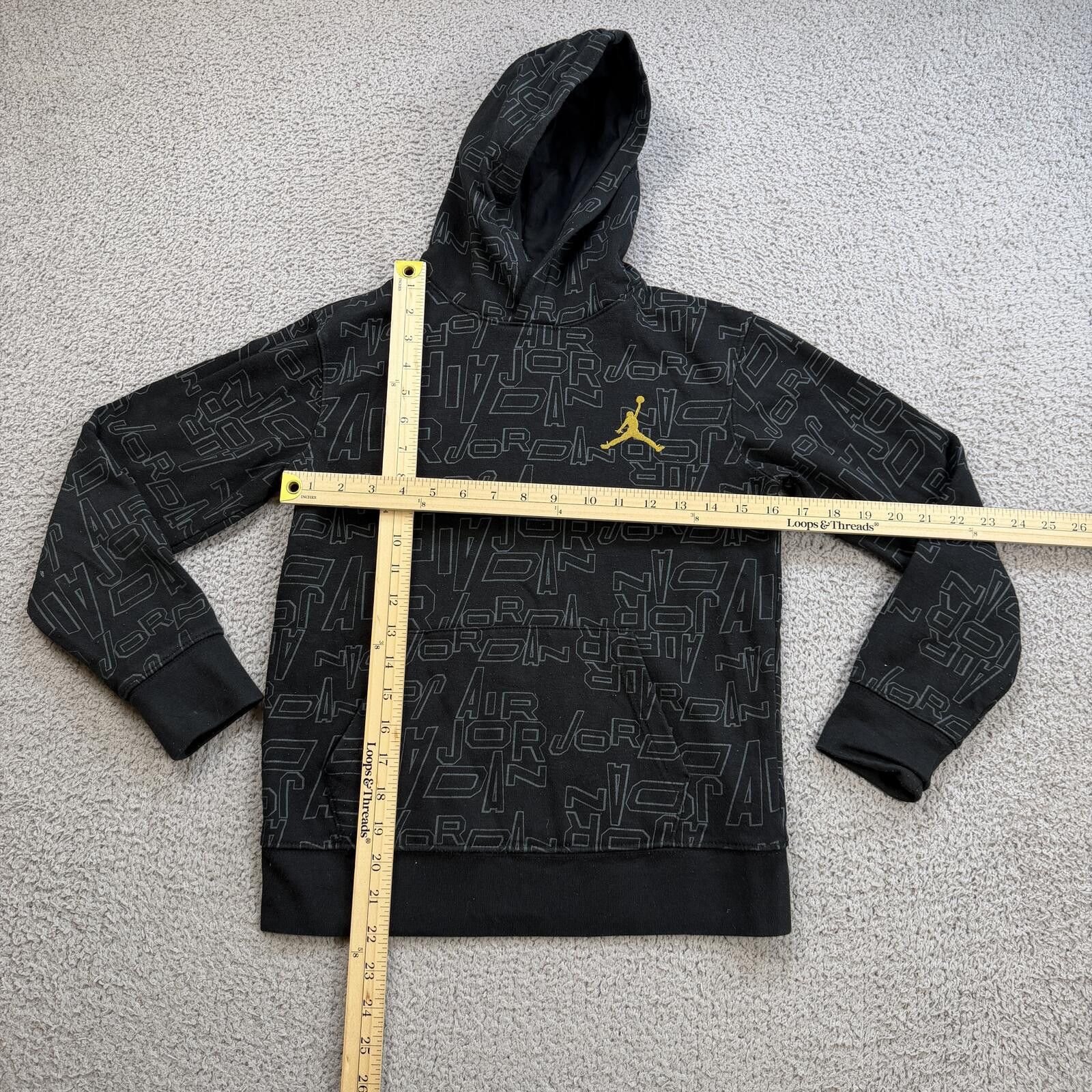 Other Jordan Hoodie Youth Medium Black AOP Jumpman 10-12 Years Size US M / EU 48-50 / 2 - 2 Thumbnail