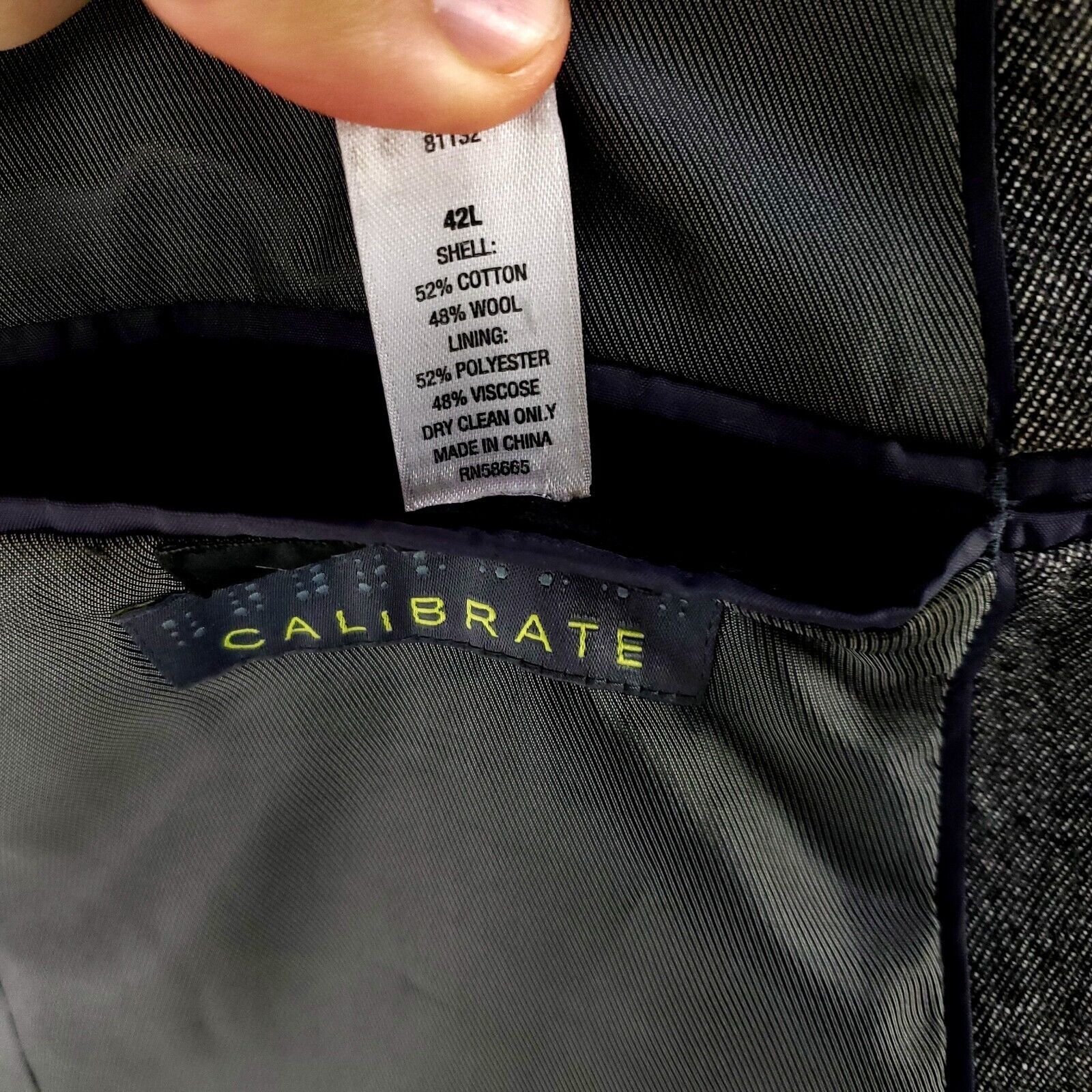 Nordstrom Nordstrom Calibrate Heavy Wool Cotton 2 Button Sport Coat 40 Size 40R - 8 Thumbnail