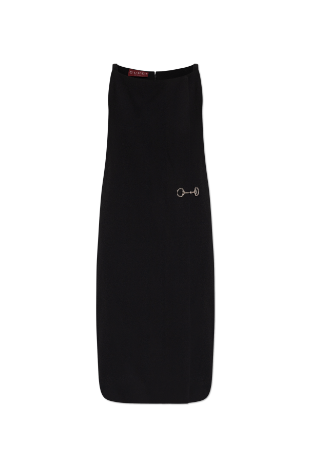 Gucci o1loc1c0226 808796 Heavy Viscose Sable Horsebit Dress Black Size XS / US 0-2 / IT 36-38 - 1 Thumbnail