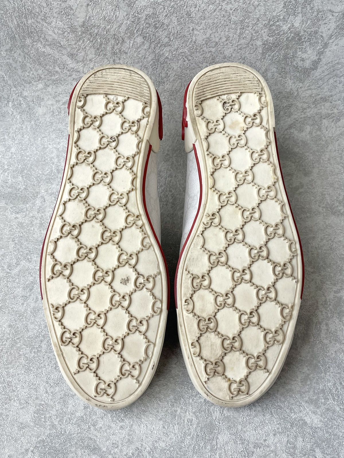 Gucci Gucci GG Monogram Canvas Sneakers Red Blue Web Script Logo Size US 7 / IT 37 - 24 Thumbnail