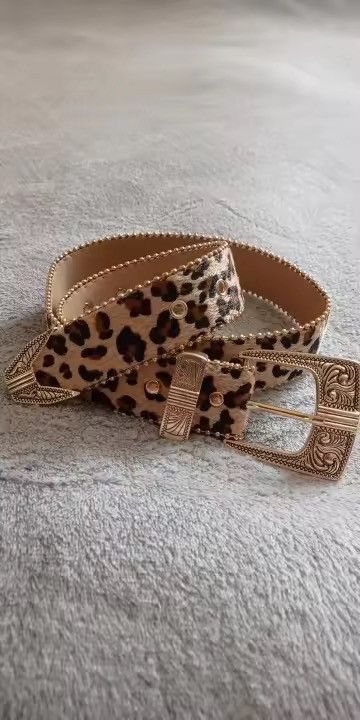Other 122 cmY2k grunge skate leopard cheetah print belt Size 34 - 1 Thumbnail