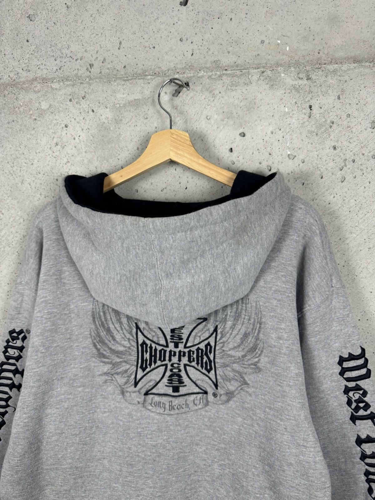 Vintage × West Coast Choppers Vintage West Coast Choppers Thermal Embroidered Zip Hoodie Size US L / EU 52-54 / 3 - 3 Thumbnail