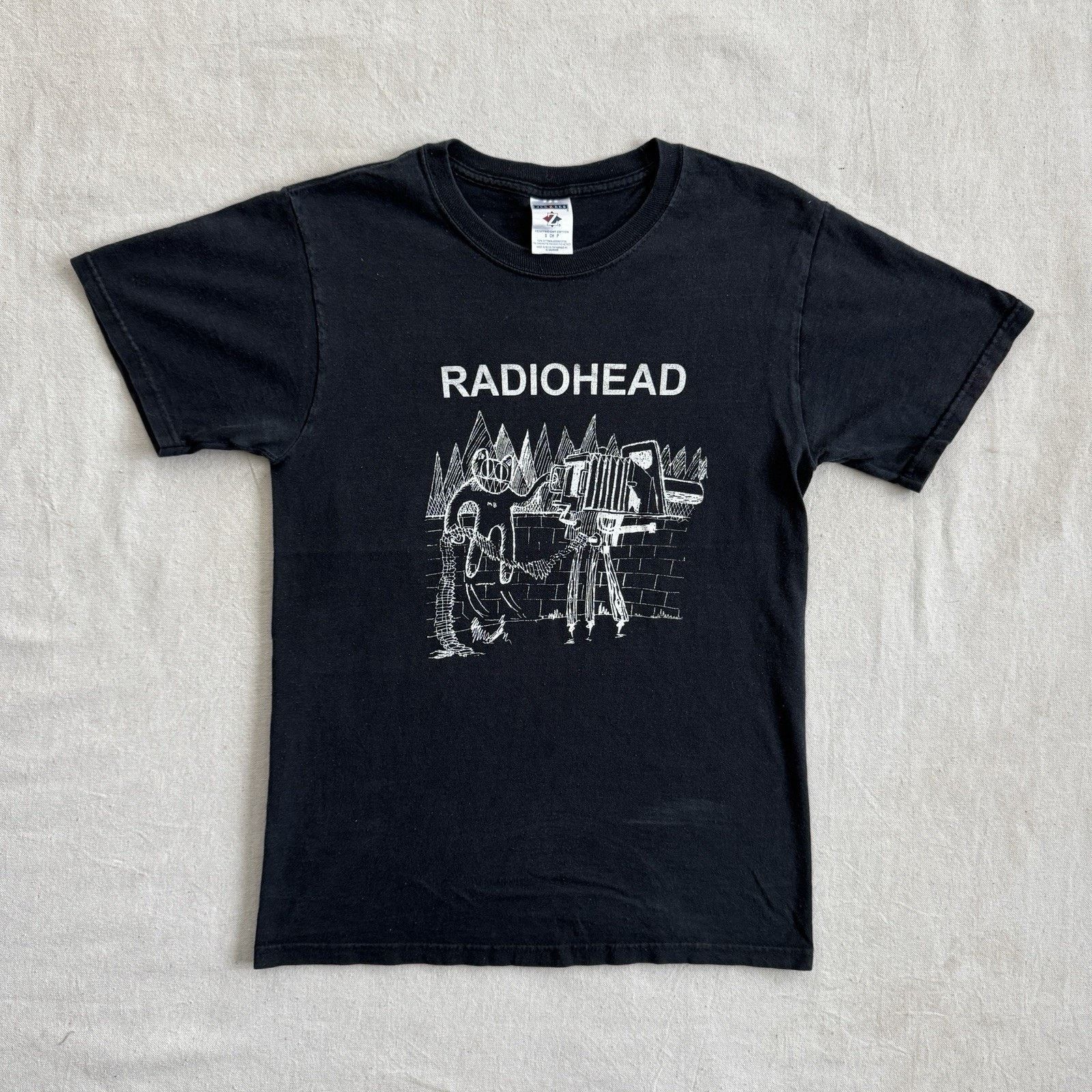 Band Tees × Vintage 2000s Radiohead Cat Director Stanley Donwood Artwork T Shirt Size US S / EU 44-46 / 1 - 1 Thumbnail