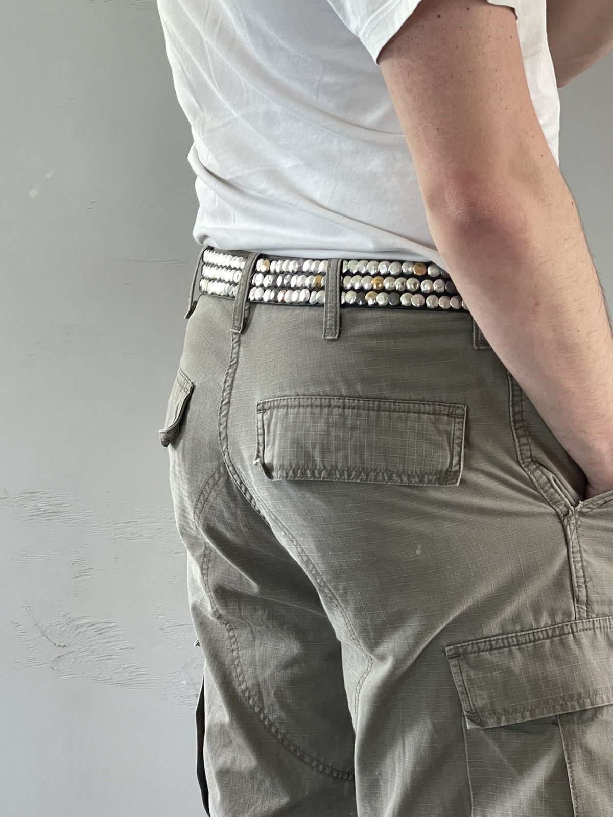 Japanese Brand Y2k Fish Scale Rhinestones Punk Grunge BB Simon Style Belt Size ONE SIZE - 6 Thumbnail