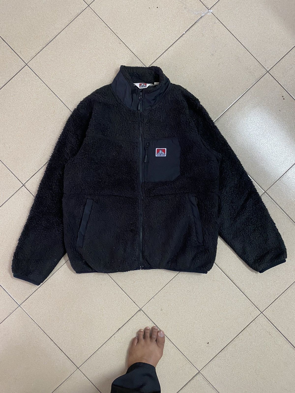 image of Ben Davis Retro X Deep Pile Sherpa Fleece in Black, Men's (Size Large)