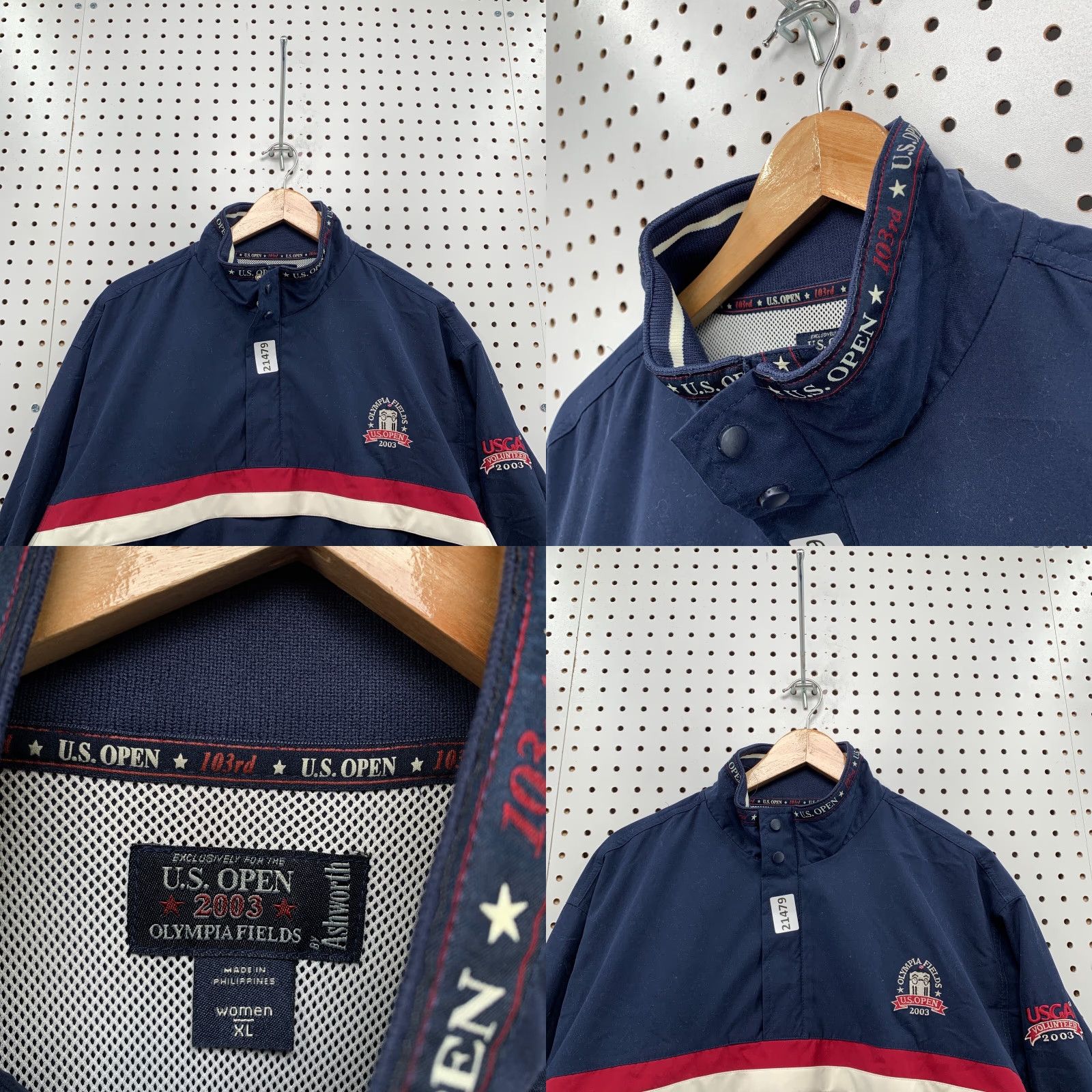Vintage VINTAGE US OPEN Windbreaker Pullover Jacket Womens XL Blue Outdoor Sports Windbreaker Olympic Fields 2003 Ashworth Jacket Womens XL Blue Size XL / US 12-14 / IT 48-50 - 8 Thumbnail