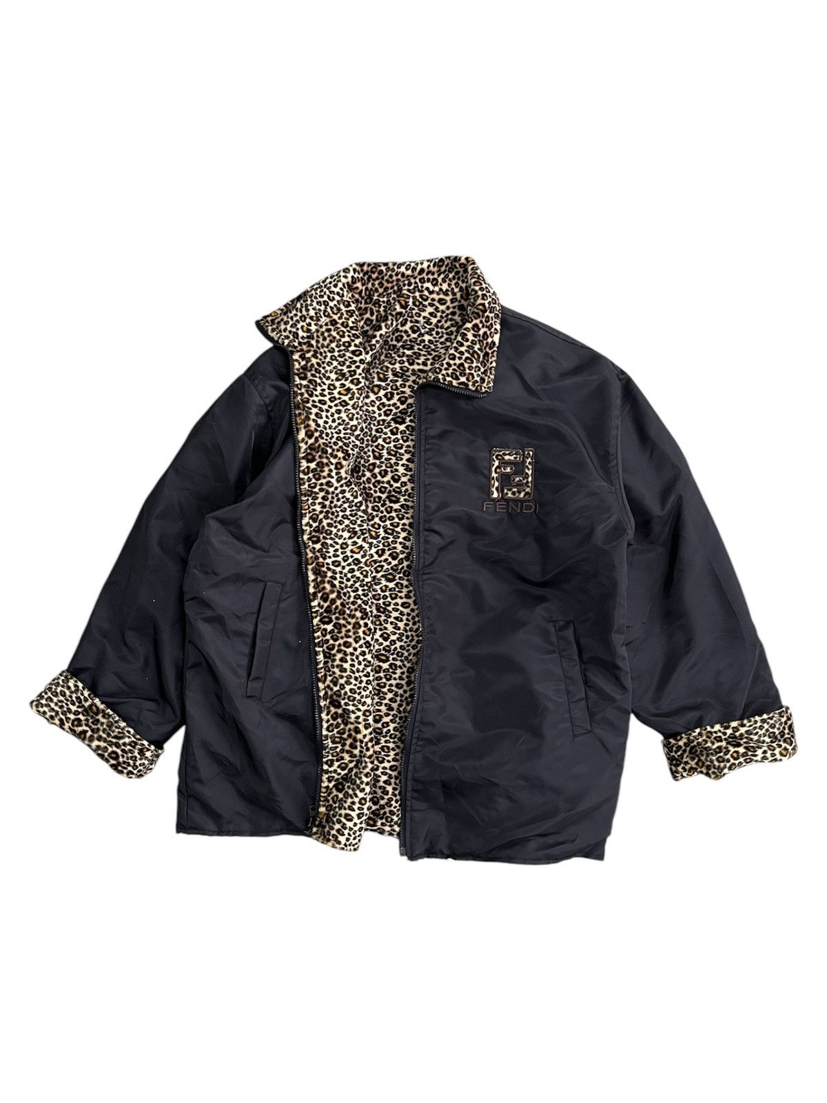 Fendi Fendi Zucca Reversible Leopard Embroidered Logo Jacket Size US L / EU 52-54 / 3 - 2 Thumbnail