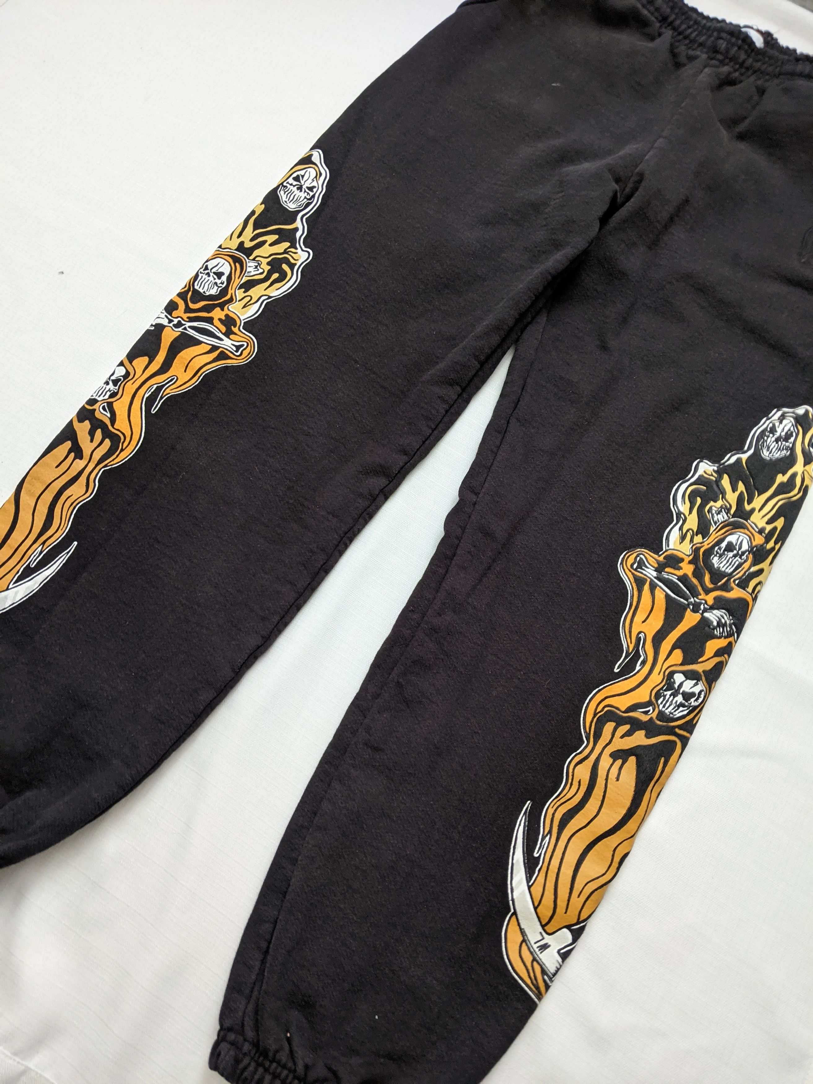 Warren Lotas Three Reaper Sweatpants Black Yellow Size US 27 - 4 Thumbnail