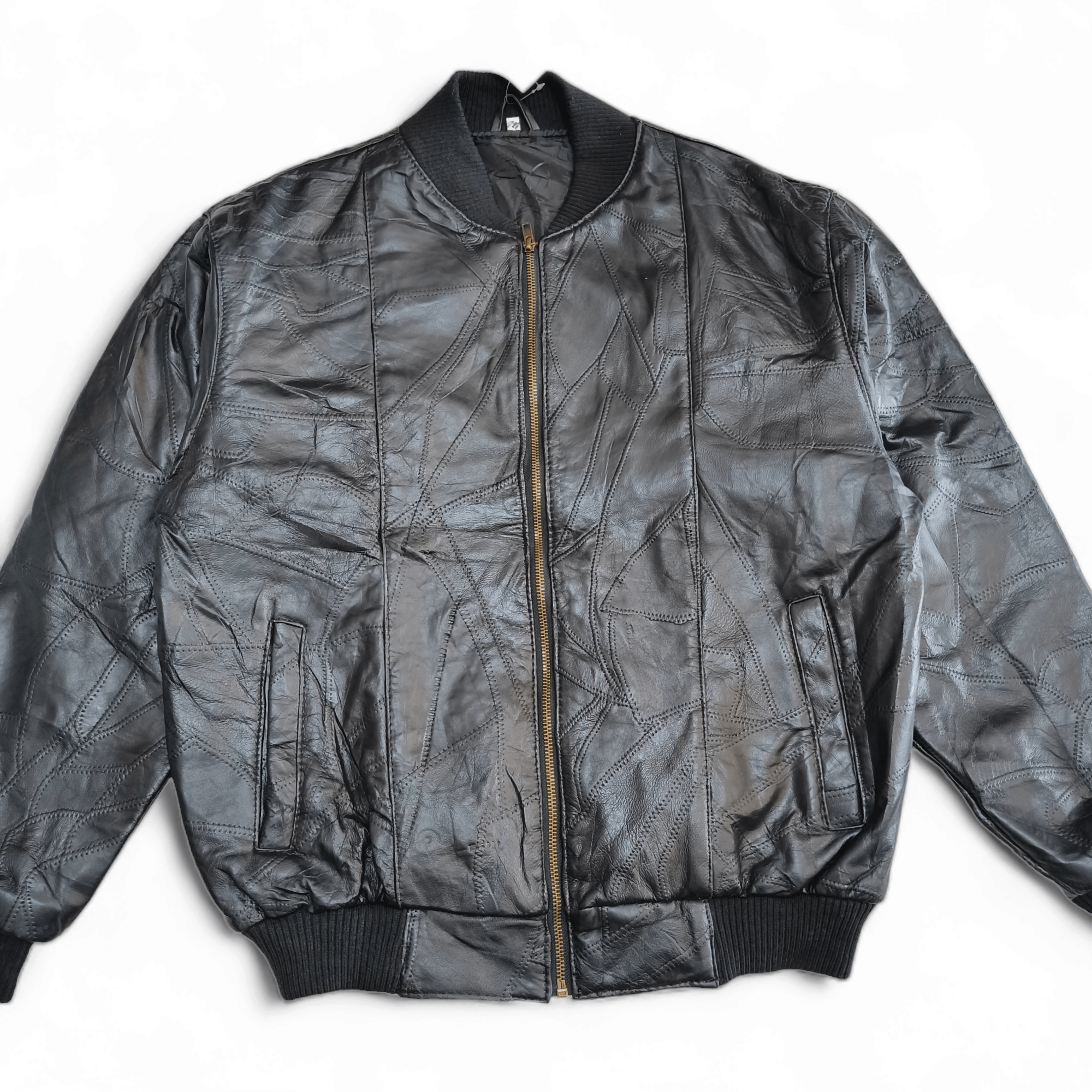 Japanese Brand Vintage Y2K Japanese Fashion Leather Jacket Patchwork Motifs Size US L / EU 52-54 / 3 - 5 Thumbnail