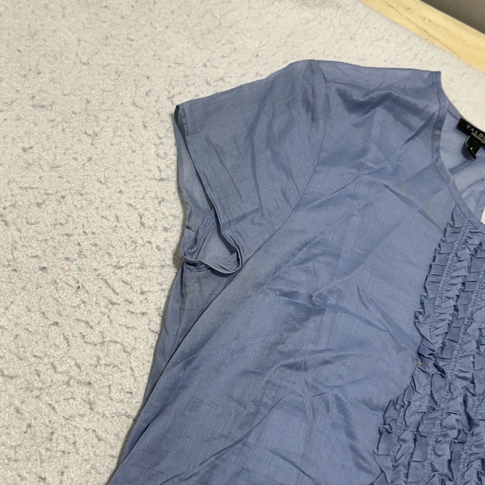 Other Talbots 4 Light Blue Ruffle Cotton Dress With Belt Size S / US 4 / IT 40 - 6 Thumbnail