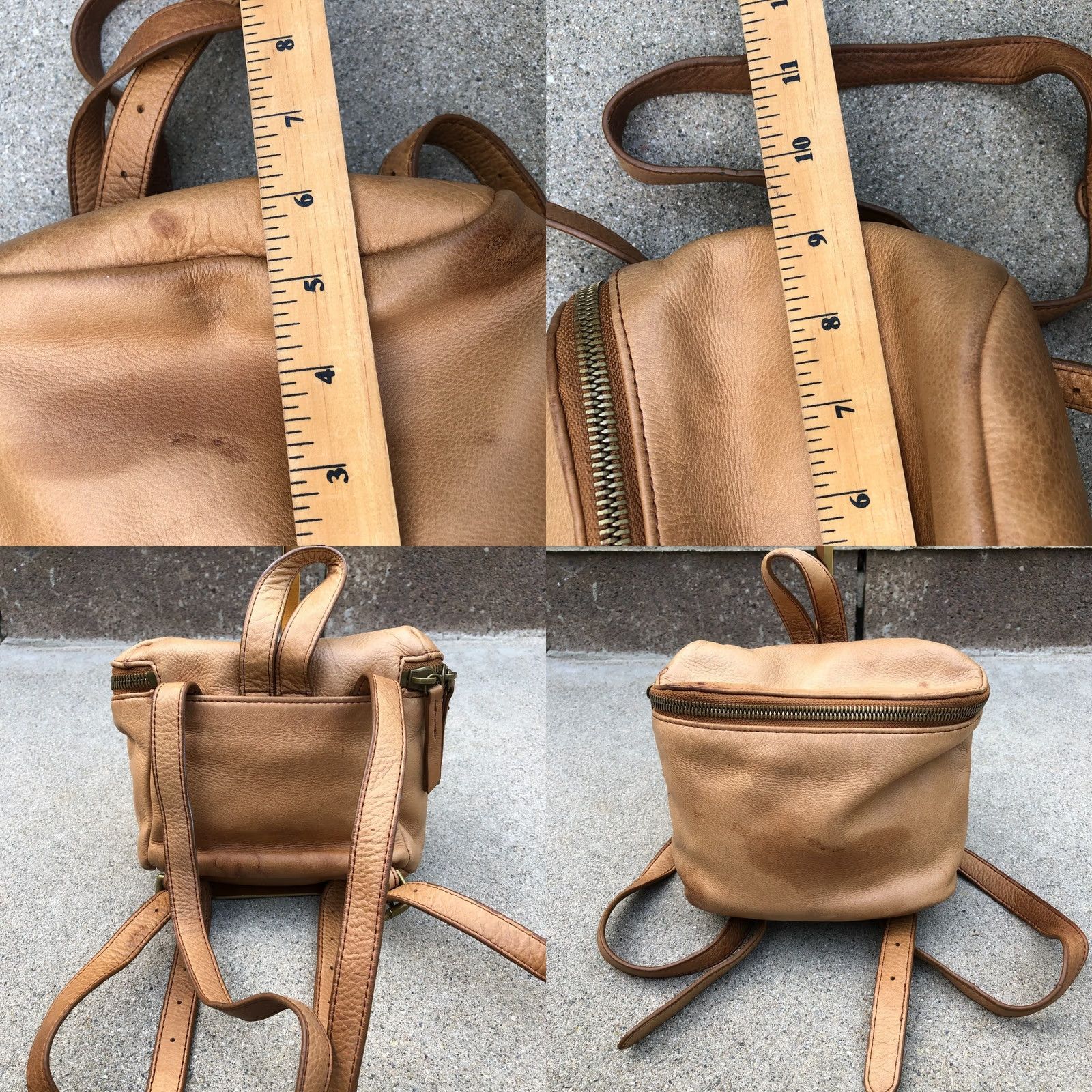 Vintage VTG MARGOT NEW YORK Mini Backpack Leather Women's Zip Bag Brown 9"x6"x4" Backpack Women Brown Leather Zip Bag 9 W x 6 H x 4 D Size ONE SIZE - 9 Thumbnail