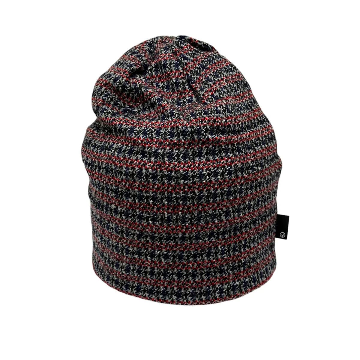 Wool Houndstooth Knit Beanie