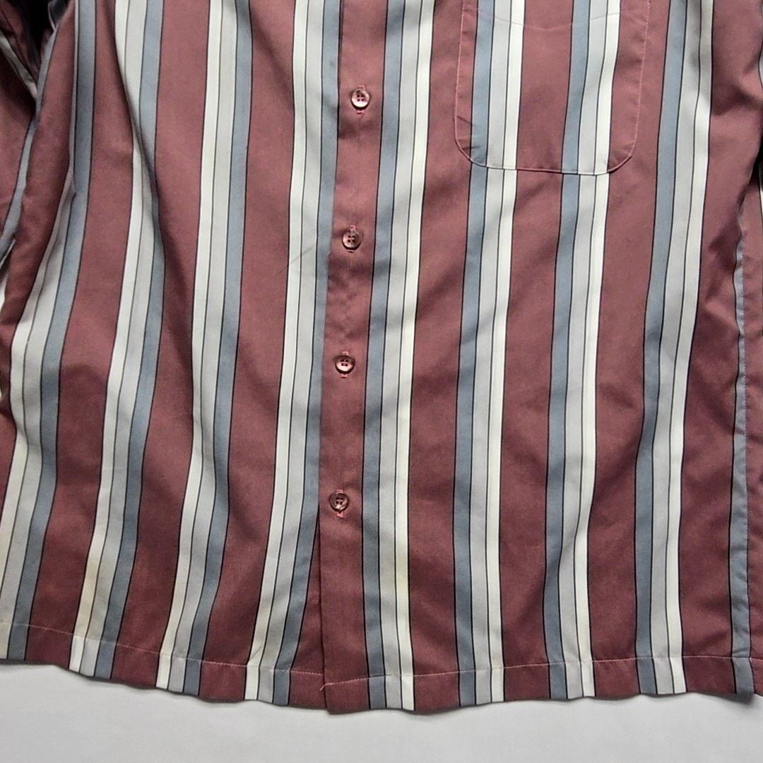 Vintage Vintage D'Avila Striped Button-Up Shirt Burgundy L Shirt Size US L / EU 52-54 / 3 - 2 Thumbnail