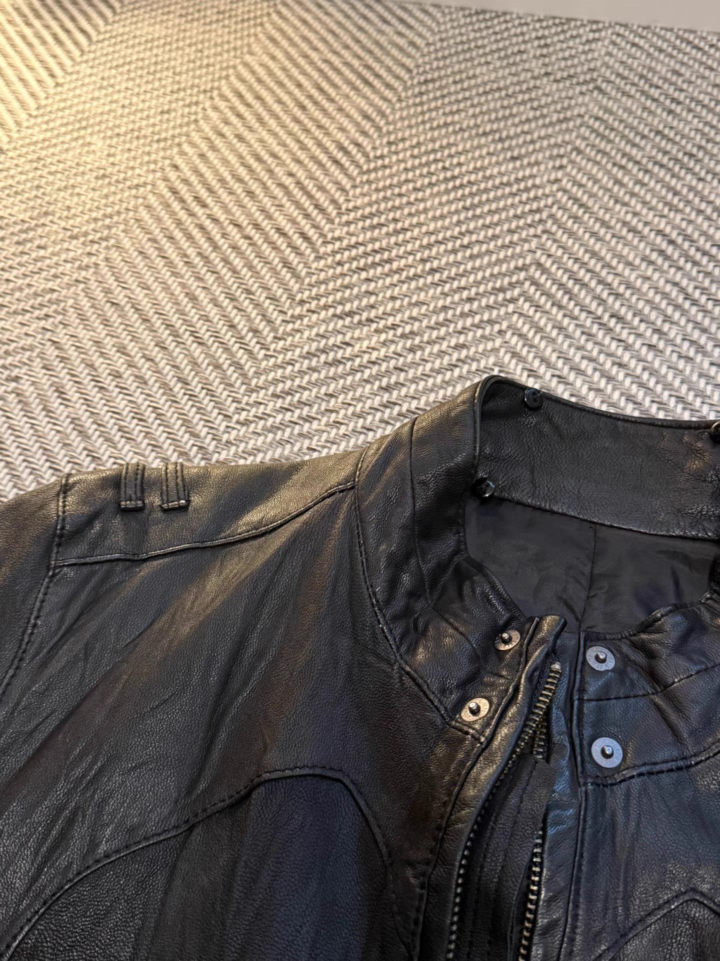 PPFM PPFM Stand Collar Biker Sheepskin Leather Jacket K24 Size US M / EU 48-50 / 2 - 6 Thumbnail