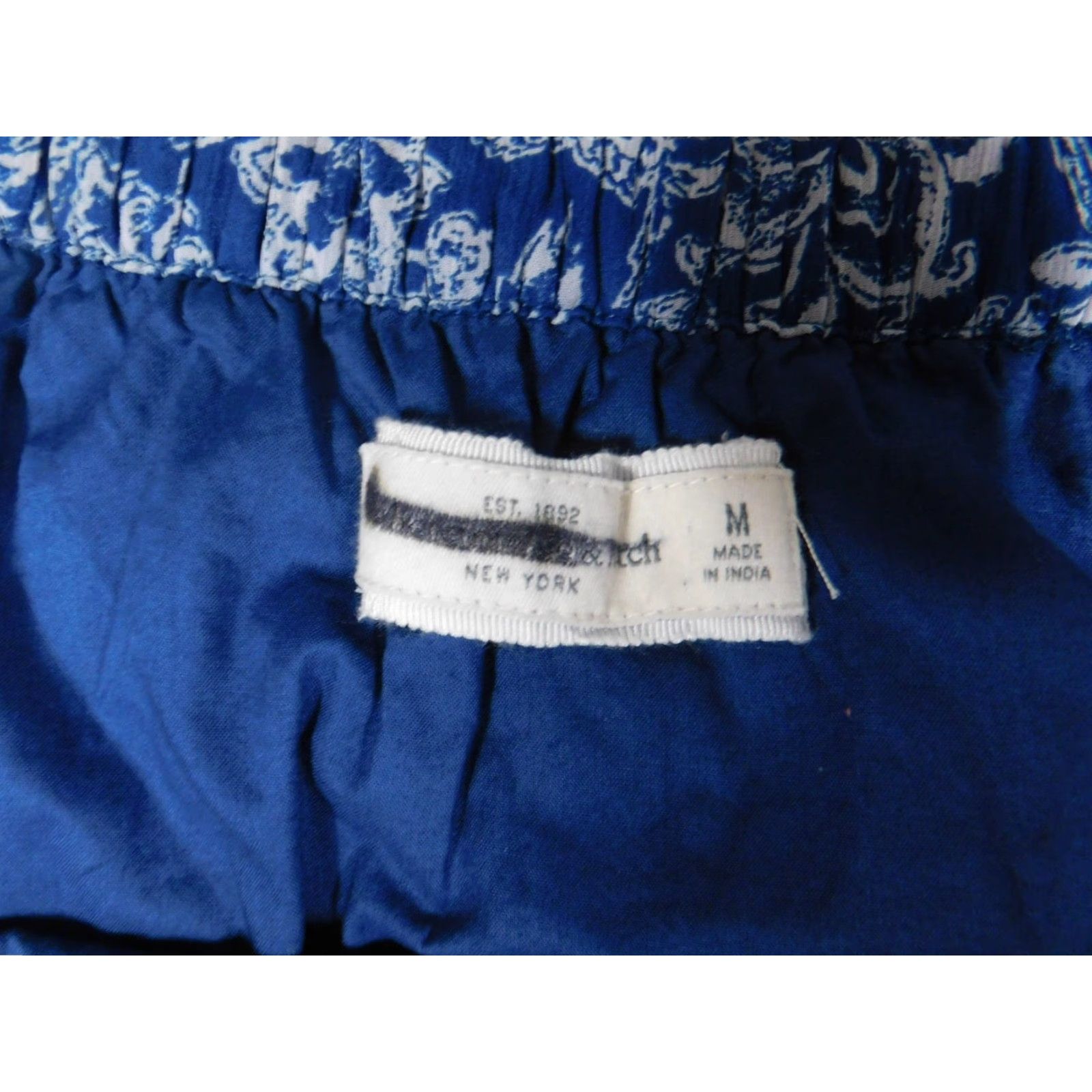 Abercrombie & Fitch VINTAGE Abercrombie & Fitch Skirt Womens M Blue Floral A-Line Short Stretch Ruffle Mid Rise Size 32" / US 10 / IT 46 - 7 Thumbnail