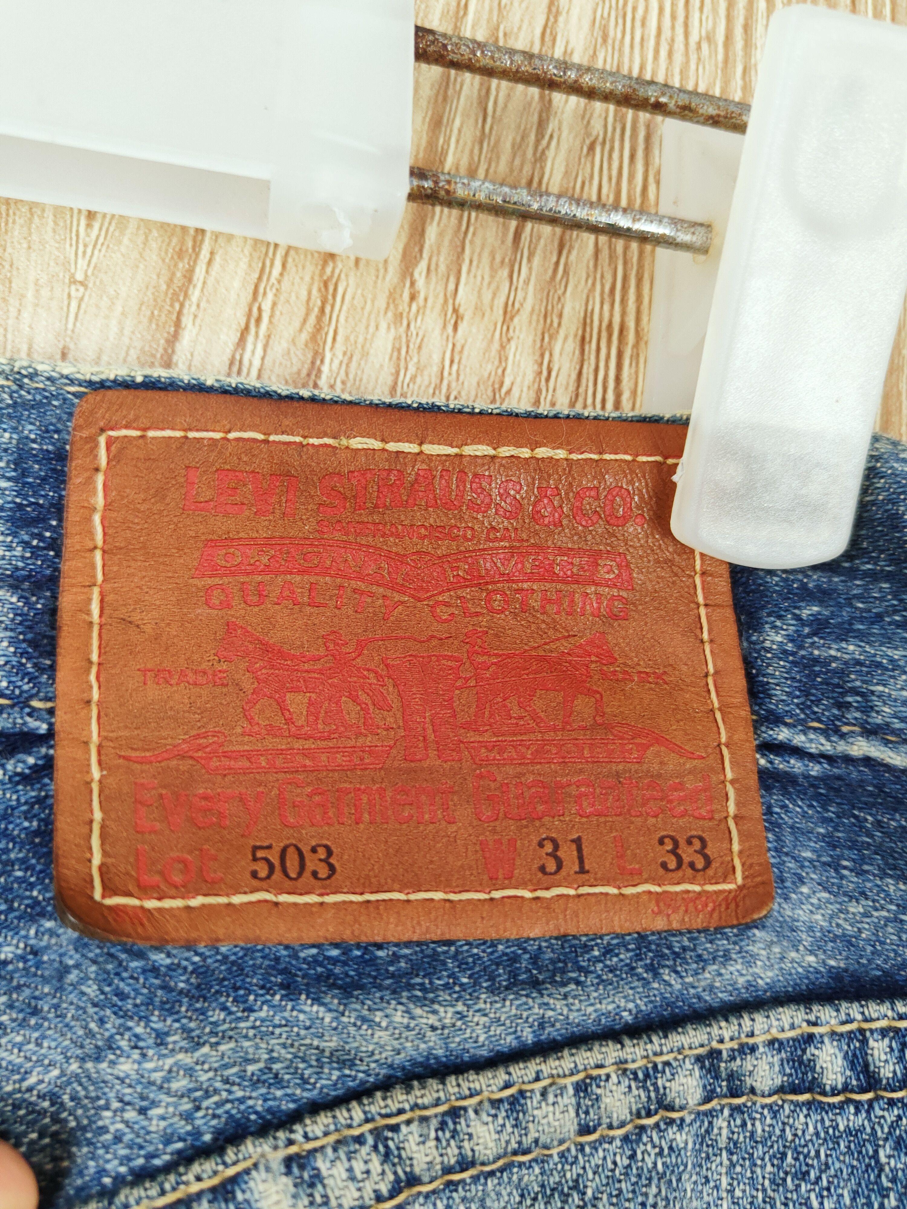 Levi's 503 Levi's Dark Blue Distressed Ripped Jeans #W494 Size US 31 - 11 Thumbnail