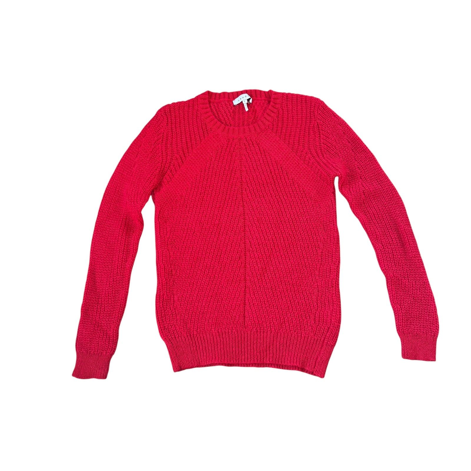 Sandro Sandro Mohair Blend Red Crewneck Sweater Size M / US 6-8 / IT 42-44 - 1 Thumbnail