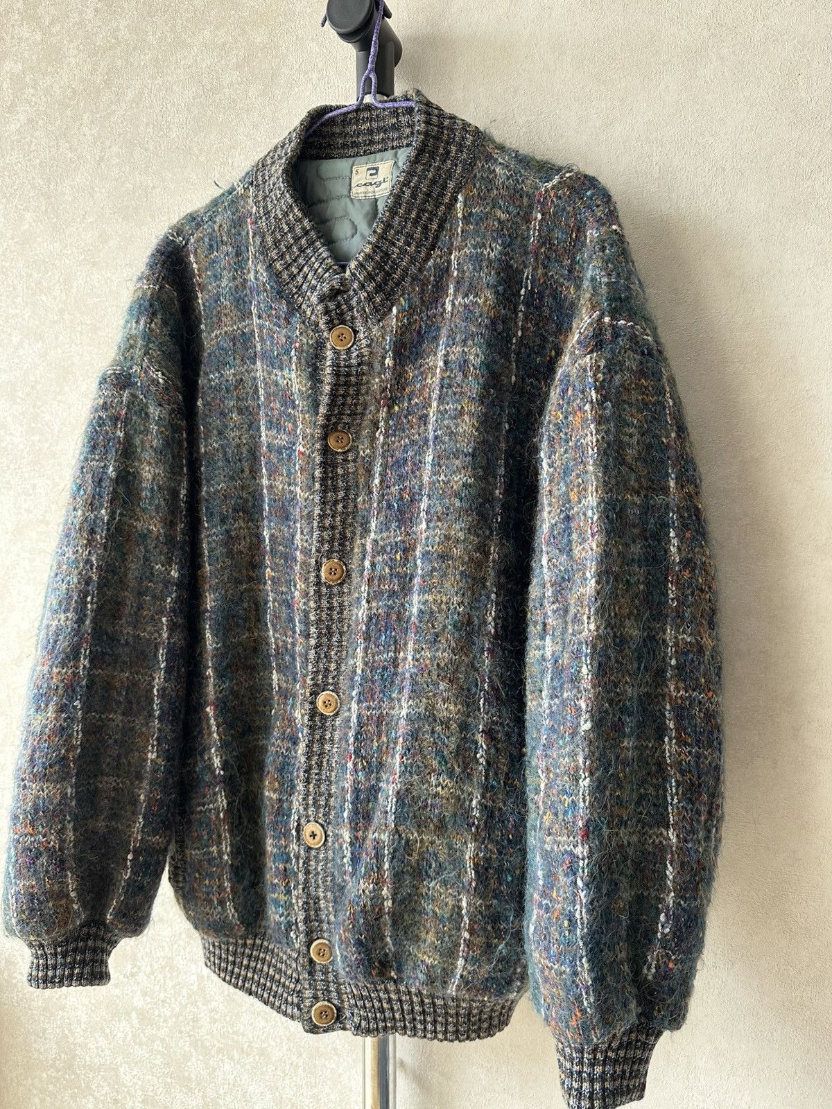 Coogi Vintage 90s Wool Ribbed Edge Knit Mohair Bomber Jacket Size US L / EU 52-54 / 3 - 5 Thumbnail