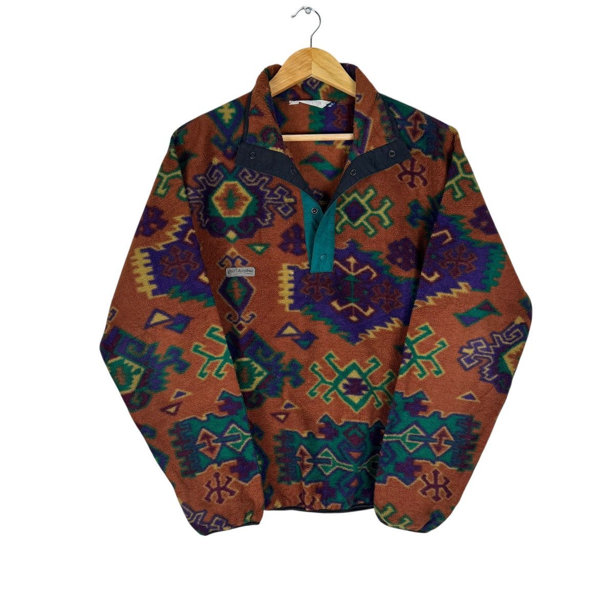 Columbia ☀️COLUMBIA AZTEC PULLOVER FLEECE JACKET Size US S / EU 44-46 / 1 - 1 Thumbnail