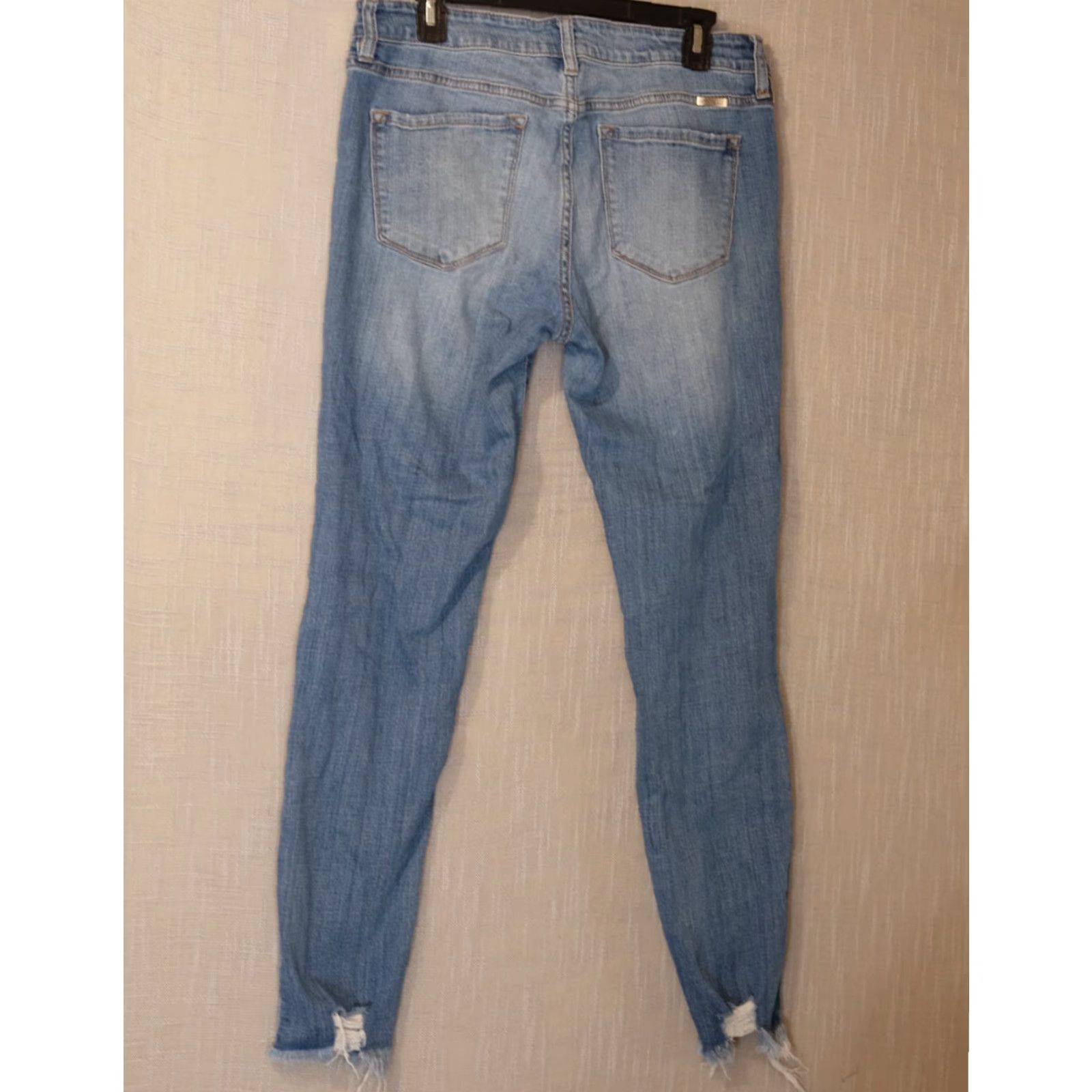 Vintage VINTAGE KanCan Jeans Distressed Raw Hem Medium Wash Mid-Rise Juniors 13/30 #A17-2 Size 34" / US 12 / IT 48 - 5 Thumbnail
