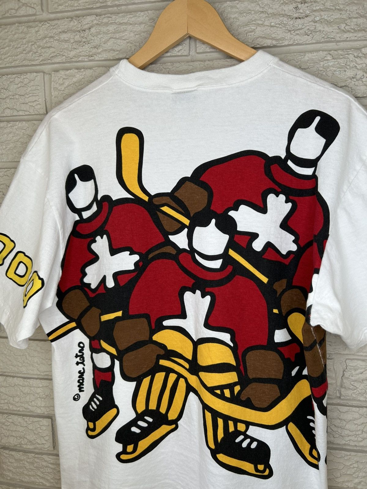Vintage Vintage 90s Marc Tetro Hockey Canada Art AOP T Shirt Size US L / EU 52-54 / 3 - 8 Thumbnail