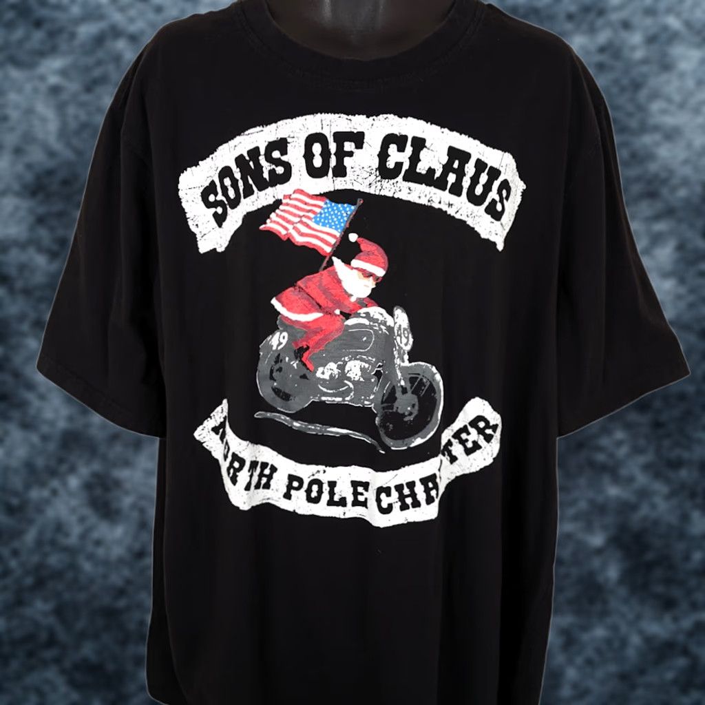 Vintage VINTAGE Christmas T Shirt Mens Size 4XLT Sons Of Claus Biker Santa North Pole Chapter Size US XXL / EU 58 / 5 - 1 Thumbnail