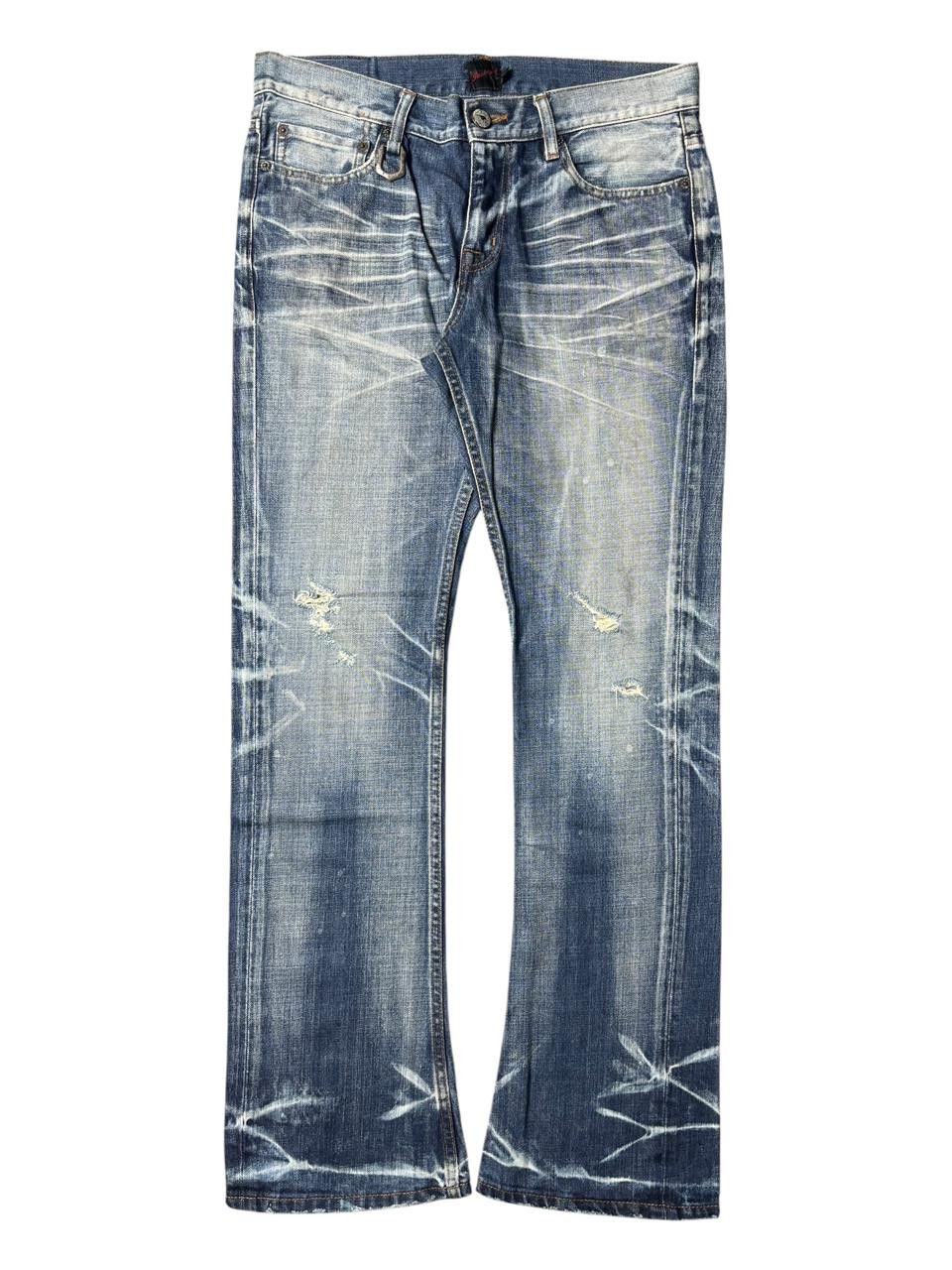 JACKROSE 2000s Jackrose Clas Marks Distressed Bootcut Jeans Size US 31 - 1 Thumbnail