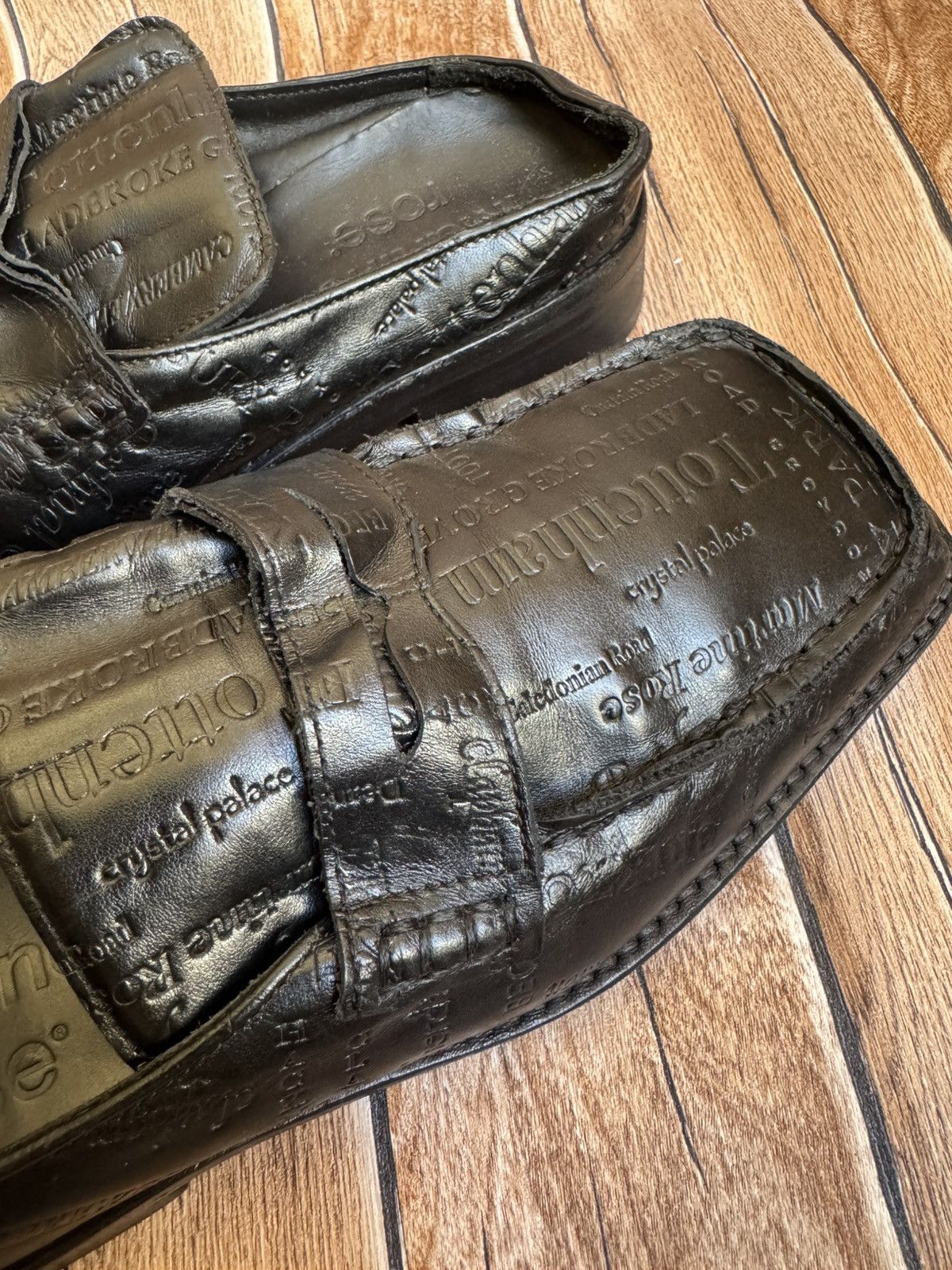 Martine Rose text embossed square toe mules Size US 8.5 / IT 38.5 - 9 Thumbnail