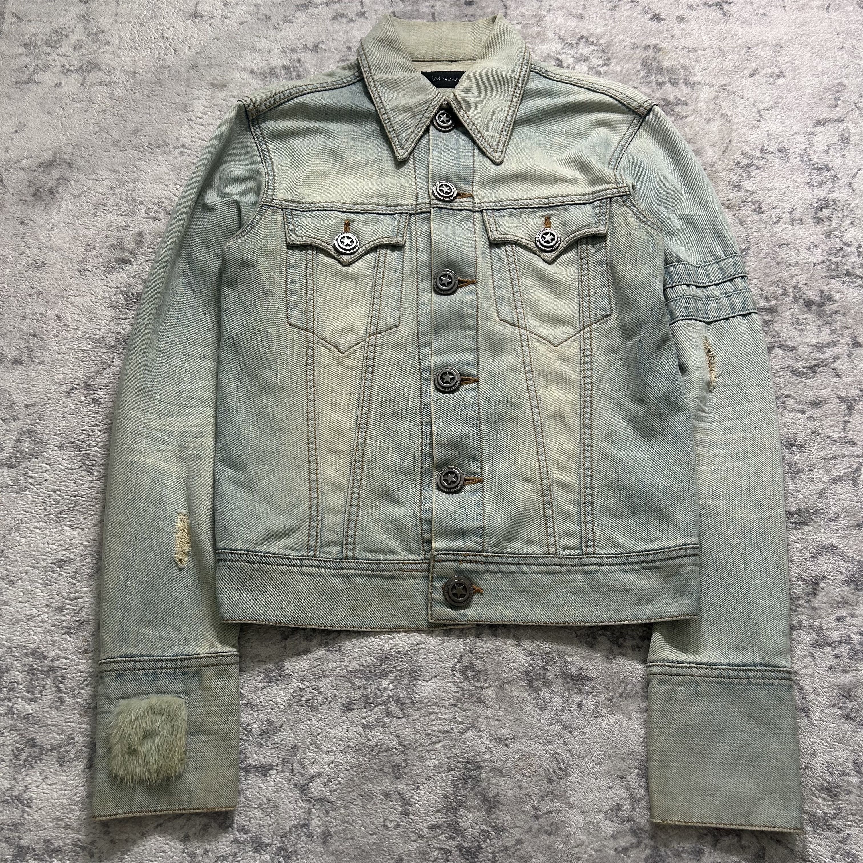 If Six Was Nine Led Rechwe Dallas Mink Fur Patch Denim Jacket 