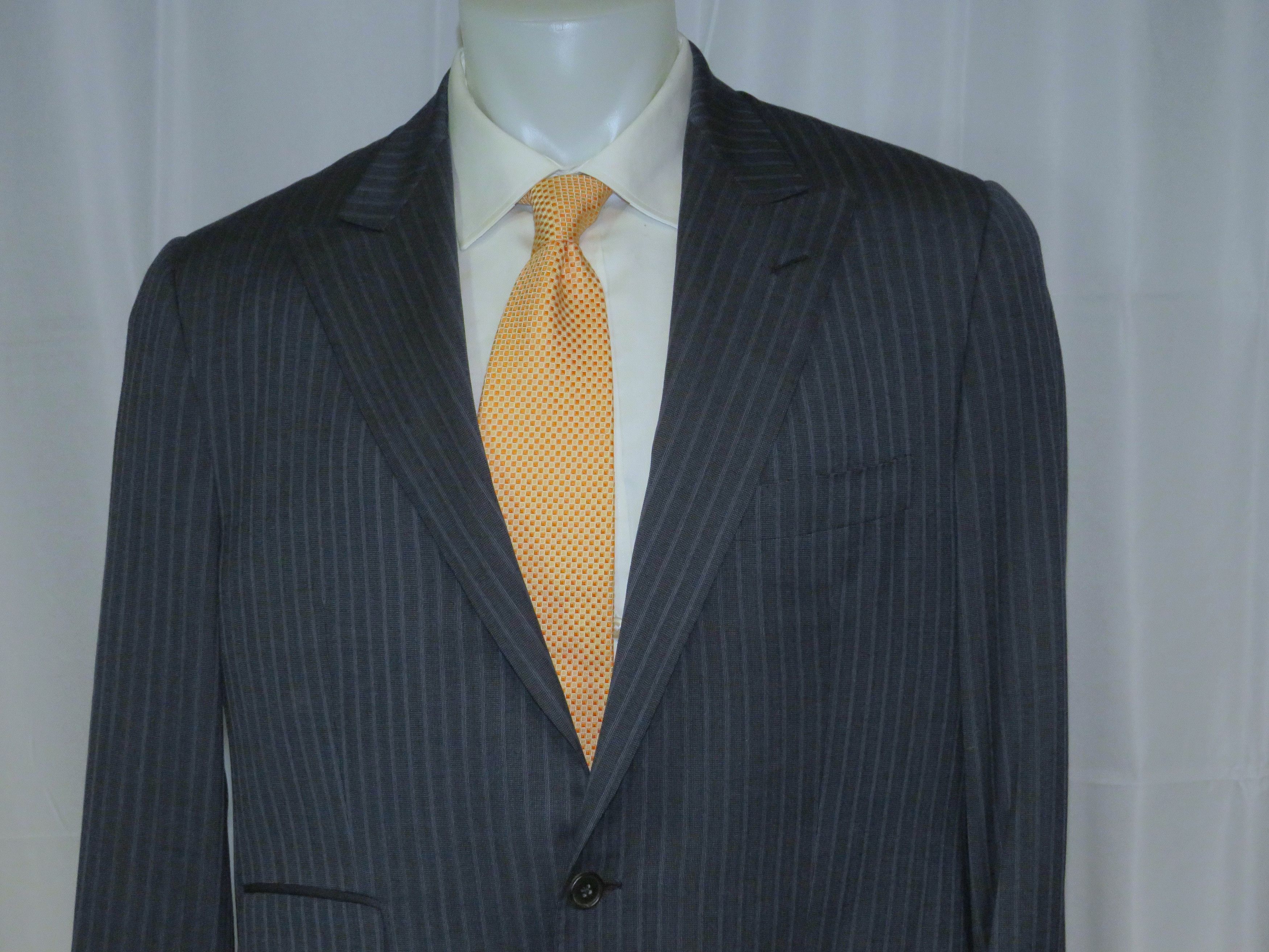 Other Marcello Vero x D’avenza Cashmere Blue Stripe Suit 43R Size 42R - 4 Thumbnail