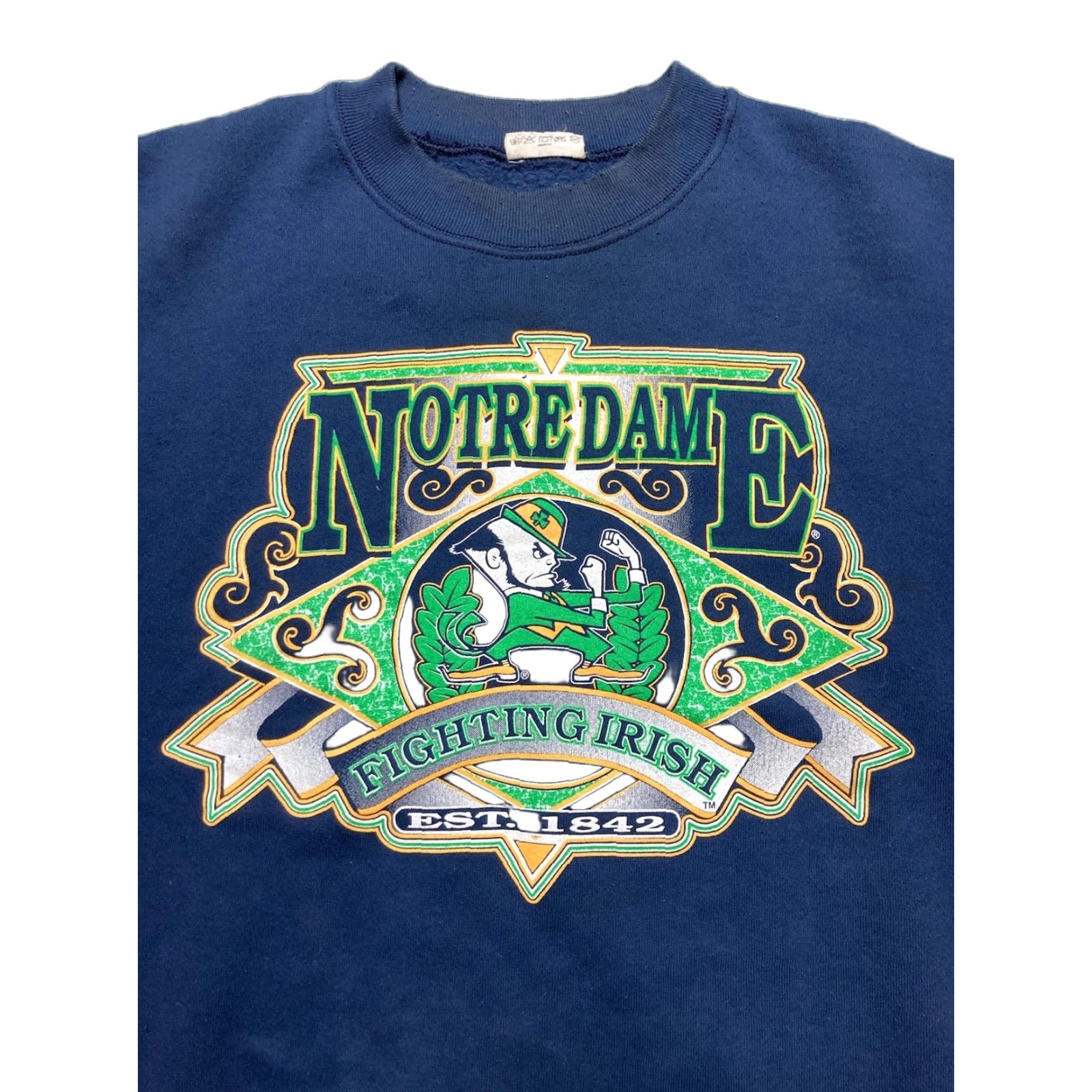 Vintage VINTAGE Notre dame fighting Irish 90s crewneck Sweatshirt Men XL Blue Size US XL / EU 56 / 4 - 1 Thumbnail