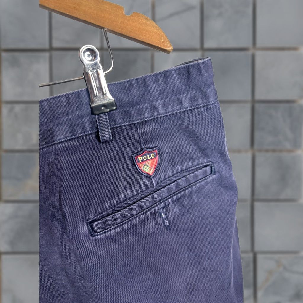 Polo Ralph Lauren VINTAGE Polo Ralph Lauren Shorts Mens 40 Blue Pleated Classic Fit Cotton Made USA Preppy Size US L / EU 52-54 / 3 - 1 Thumbnail