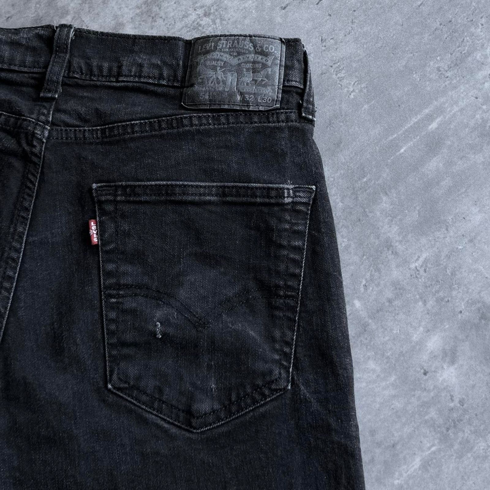 Levi's Vintage Y2K Levi’s 541 Faded Black Grunge Opium Denim Jeans Size US 32 / EU 48 - 3 Thumbnail