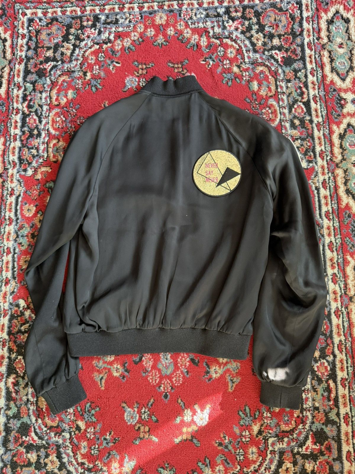 Saint Laurent Paris 2016 Glitter Diamond Patch Bomber Jacket Size US S / EU 44-46 / 1 - 6 Thumbnail