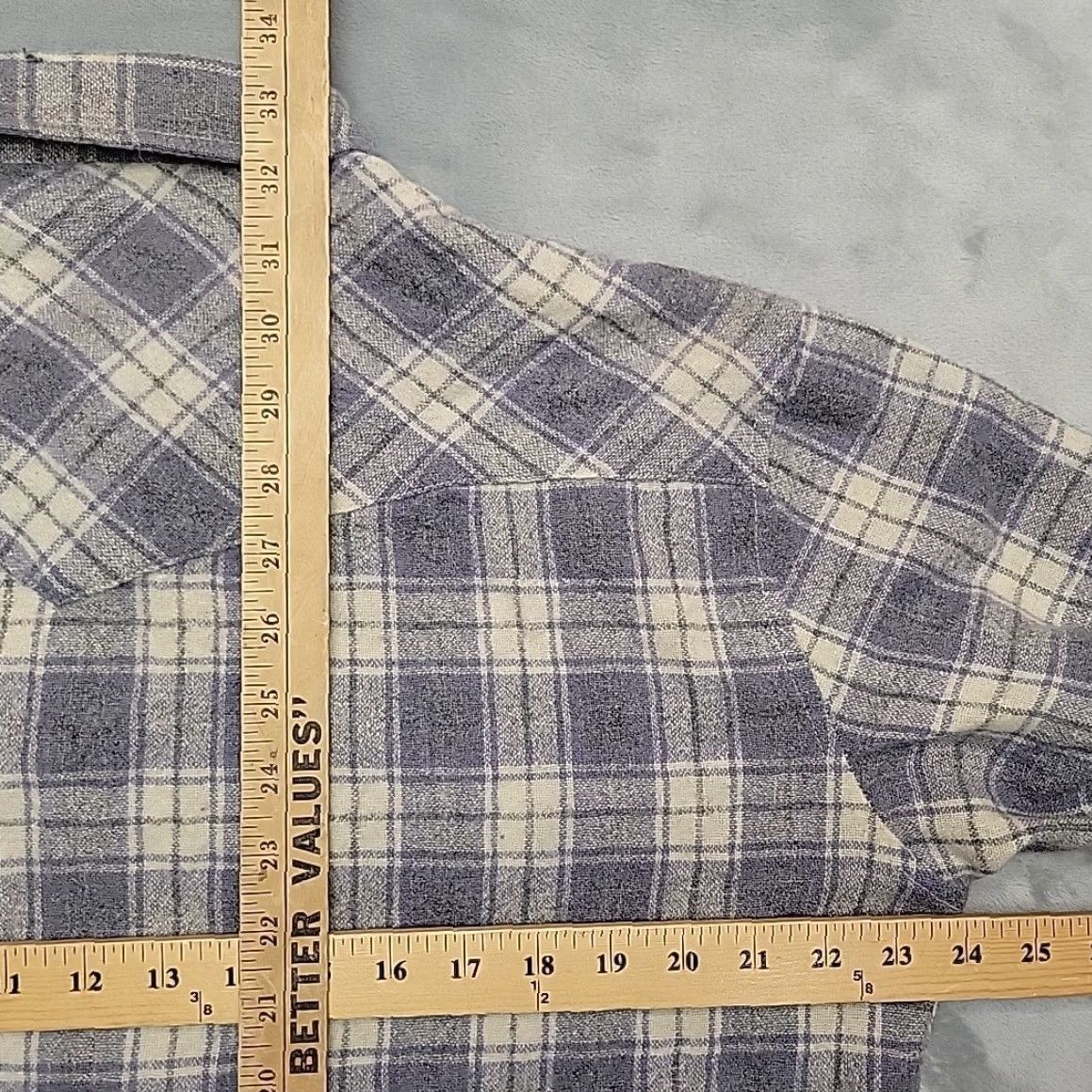 Vintage VTG Open Range Wool Shirt Mens Large Purple Gray Plaid Western Pearl Snap Shirt Size US L / EU 52-54 / 3 - 8 Thumbnail