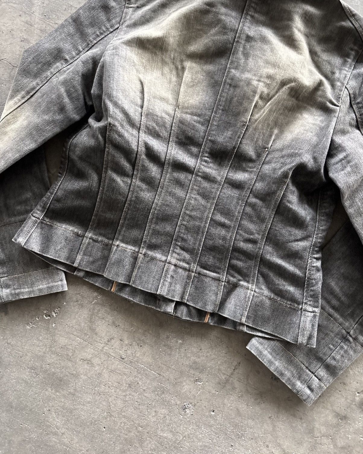 Michel Klein Michel Klen Paris Mud Wash Grey Denim Jacket Size US M / EU 48-50 / 2 - 7 Thumbnail