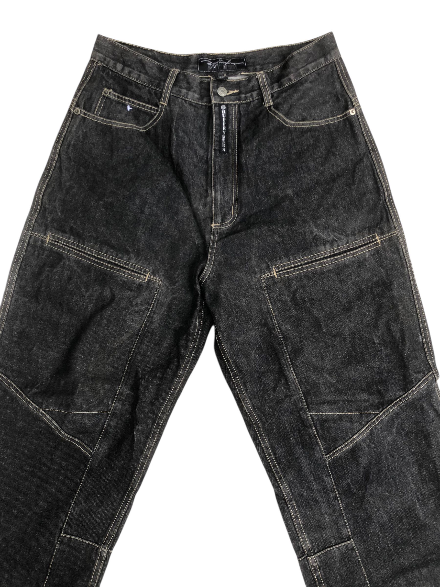 Ruff Ryders 🔥Vtg Y2K RUFF RYDERS Dirty Denim Baggy Jeans Hip Hop Rave Size US 32 / EU 48 - 3 Thumbnail