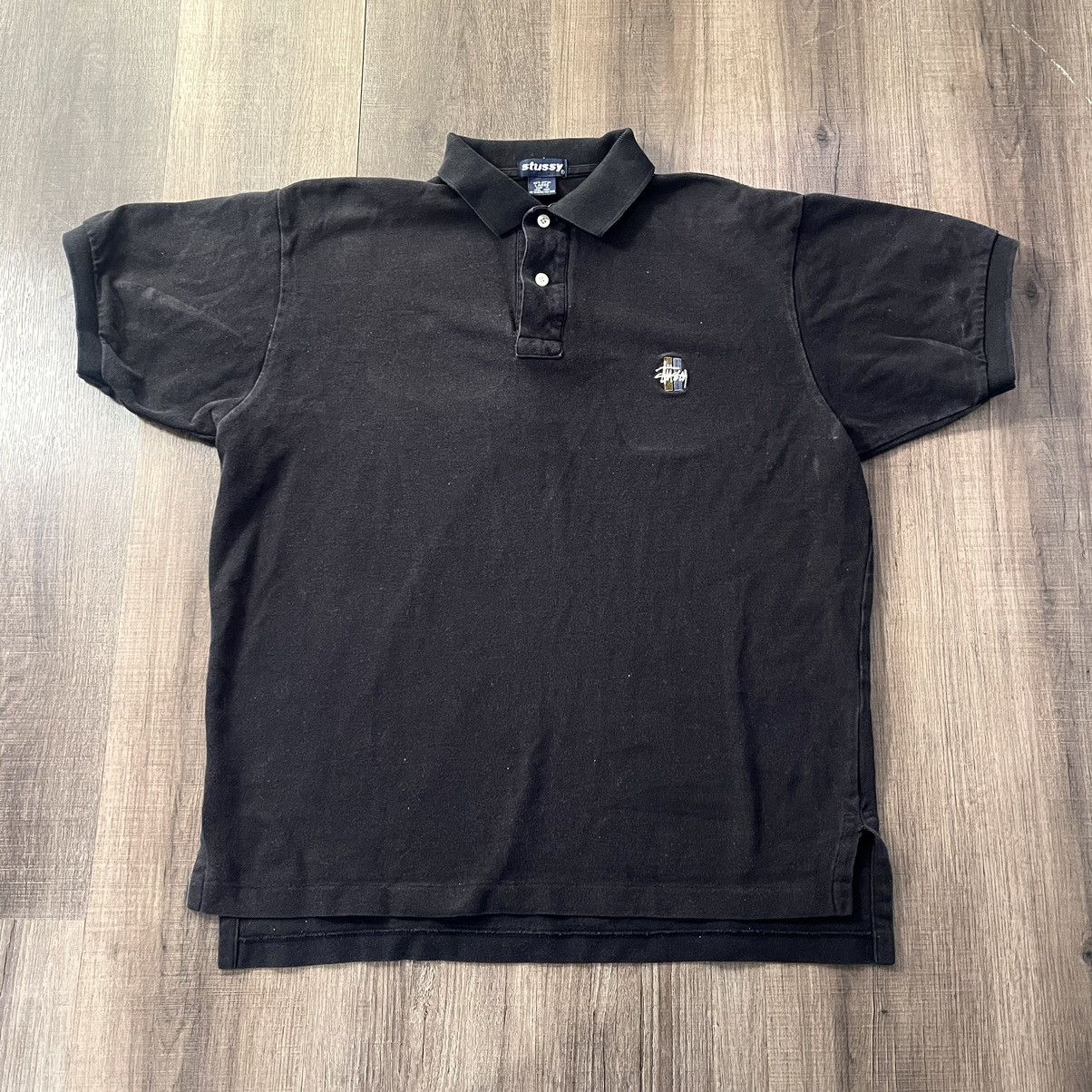 Vintage VINTAGE 90s BLACK STUSSY POLO! | Grailed