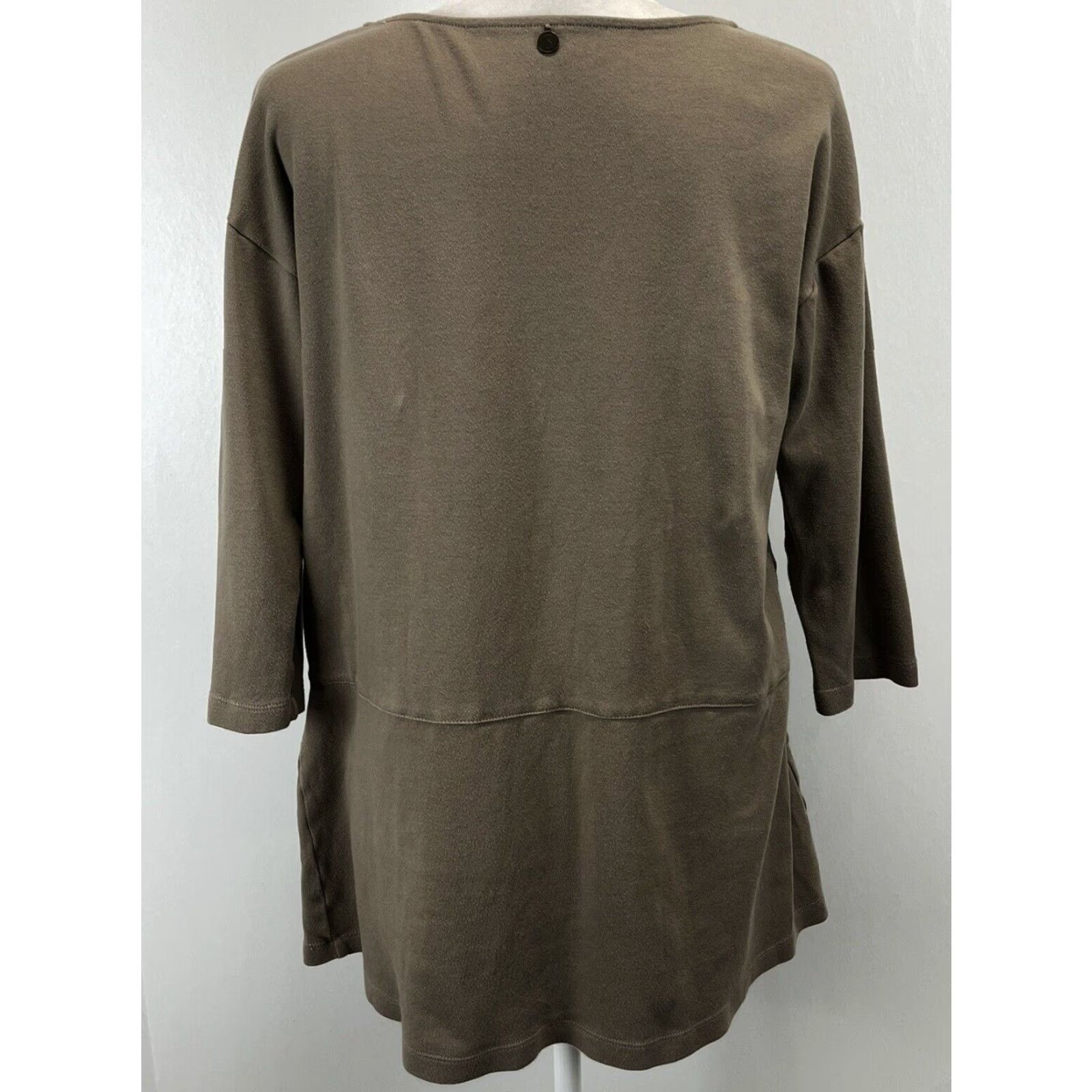 Soft Surroundings Soft Surroundings Tan Knit Tunic Top Shirt Women's Medium Long Sleeve Zipper Pockets Casual Size M / US 6-8 / IT 42-44 - 3 Thumbnail