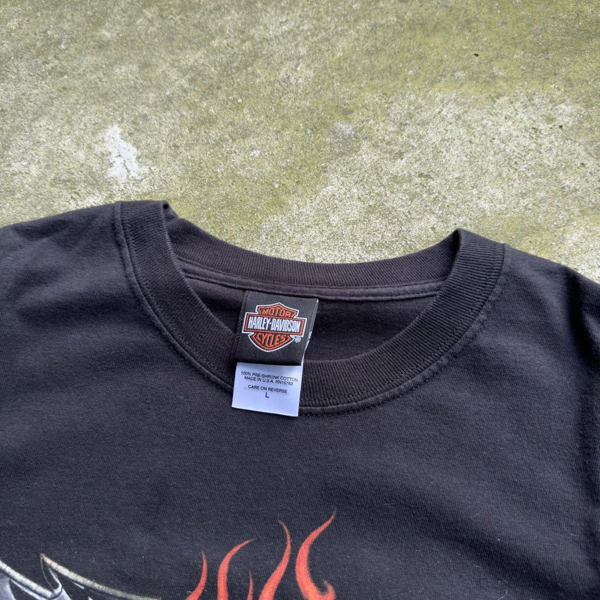 Harley Davidson Vintage Harley Davidson Flame Shirt ERD Grunge Biker WCC Size US L / EU 52-54 / 3 - 3 Thumbnail