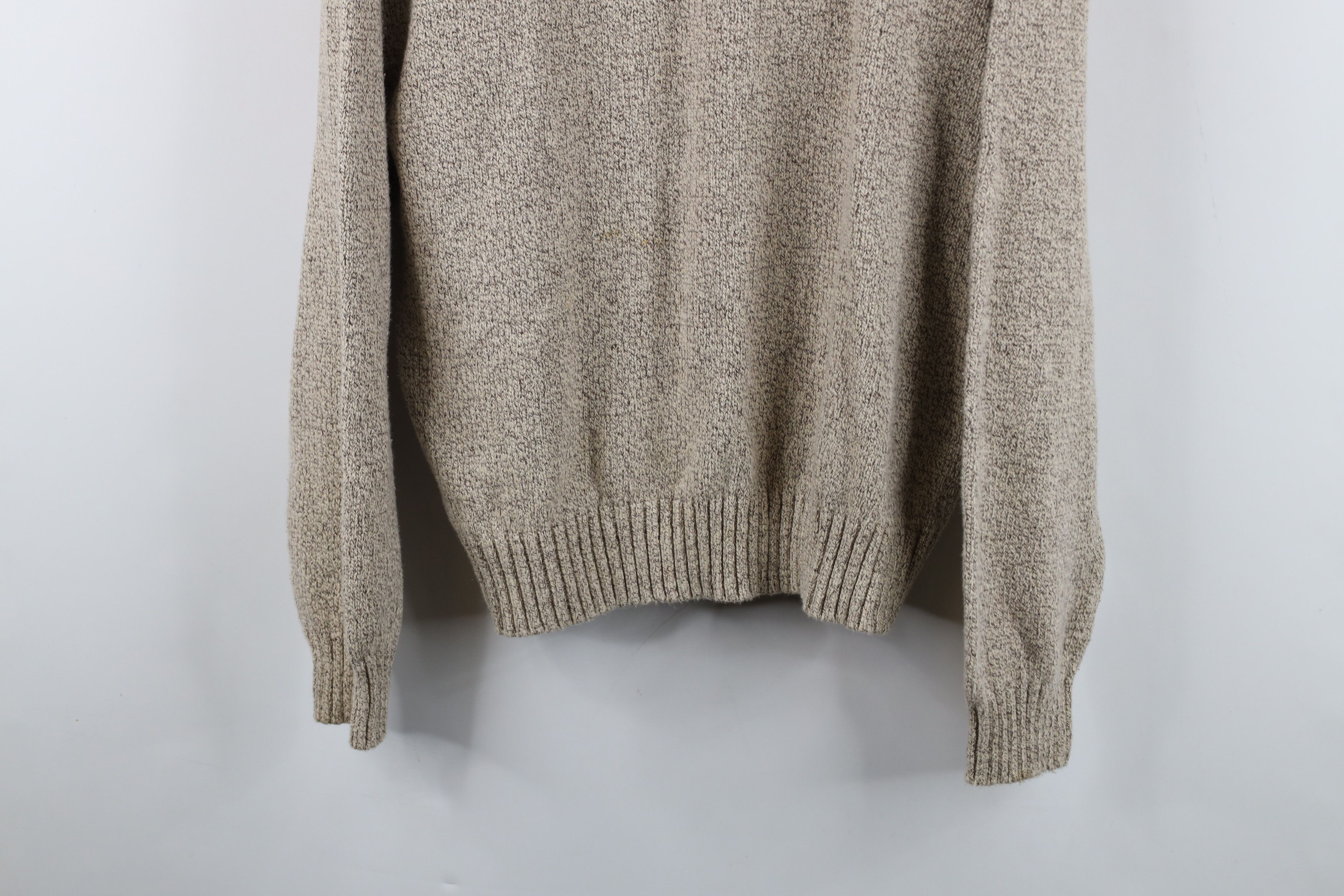 Vintage Vintage 90s Streetwear Distressed Knit Sweater Oatmeal Brown Size US L / EU 52-54 / 3 - 3 Thumbnail