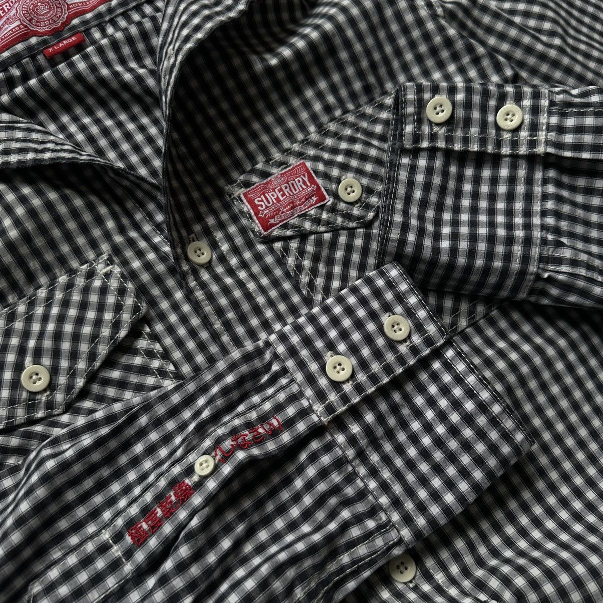 Superdry VTG Checked Shirt Superdry Button Up Size XL White Black Size US XL / EU 56 / 4 - 9 Thumbnail