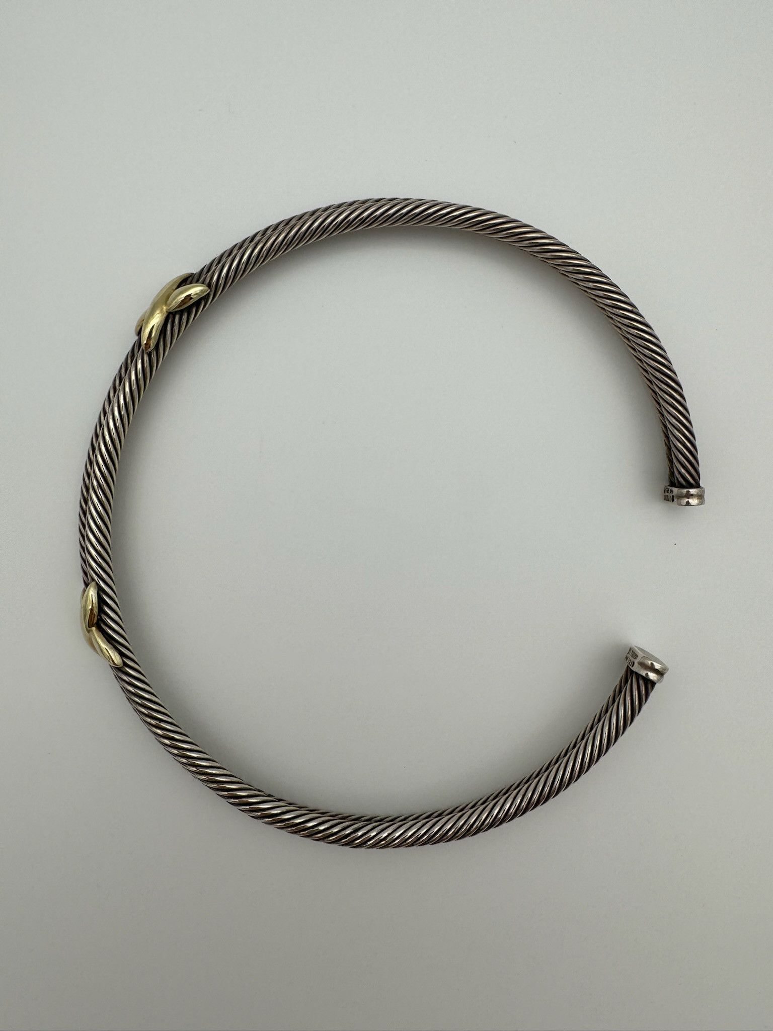 David Yurman David Yurman "X" Cable Collar Silver/14K Gold Necklace Size ONE SIZE - 3 Thumbnail