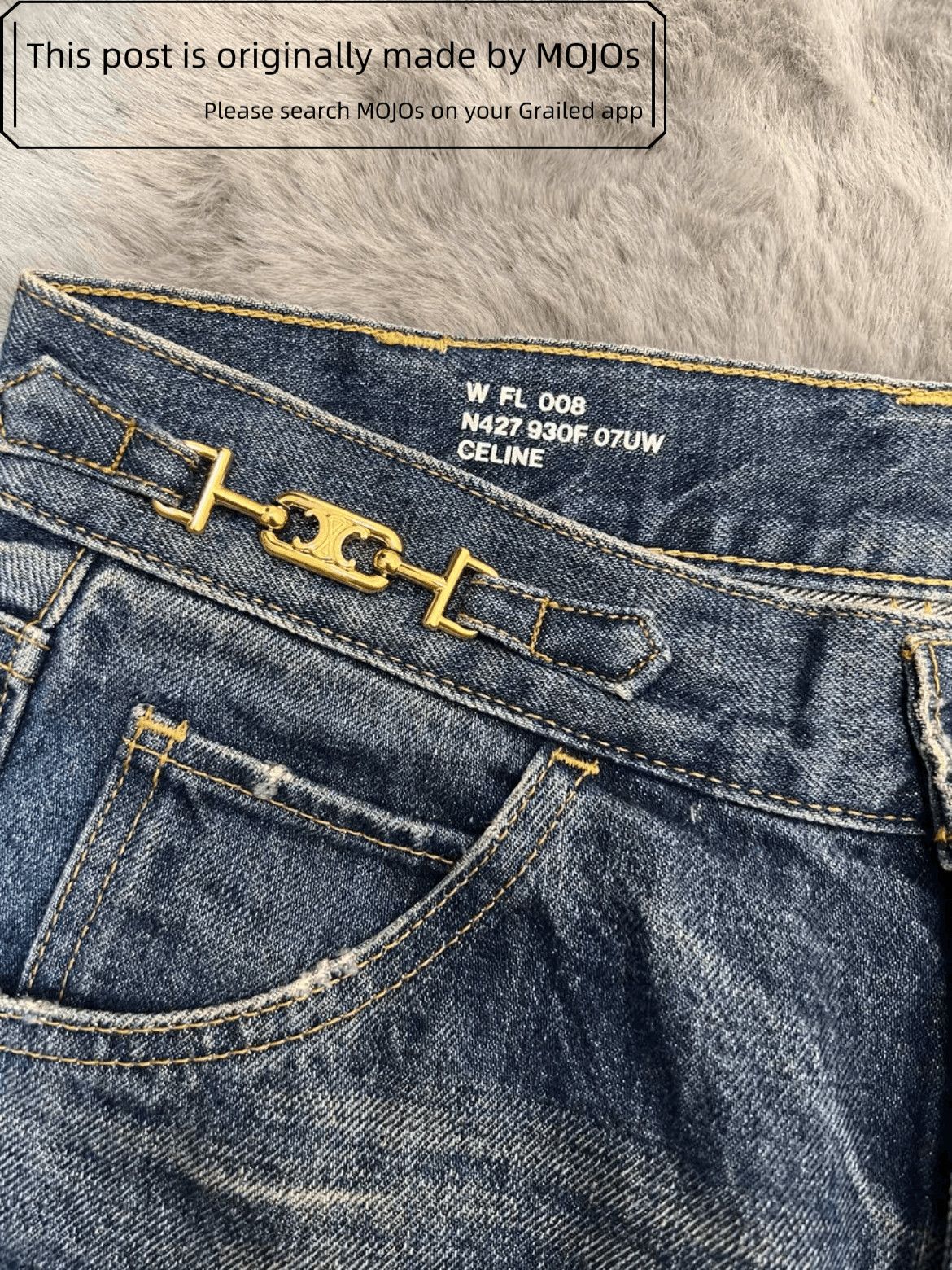 Celine Sz 27 Celine 20AW Dylan Denim mojos921823 Size US 27 - 3 Thumbnail
