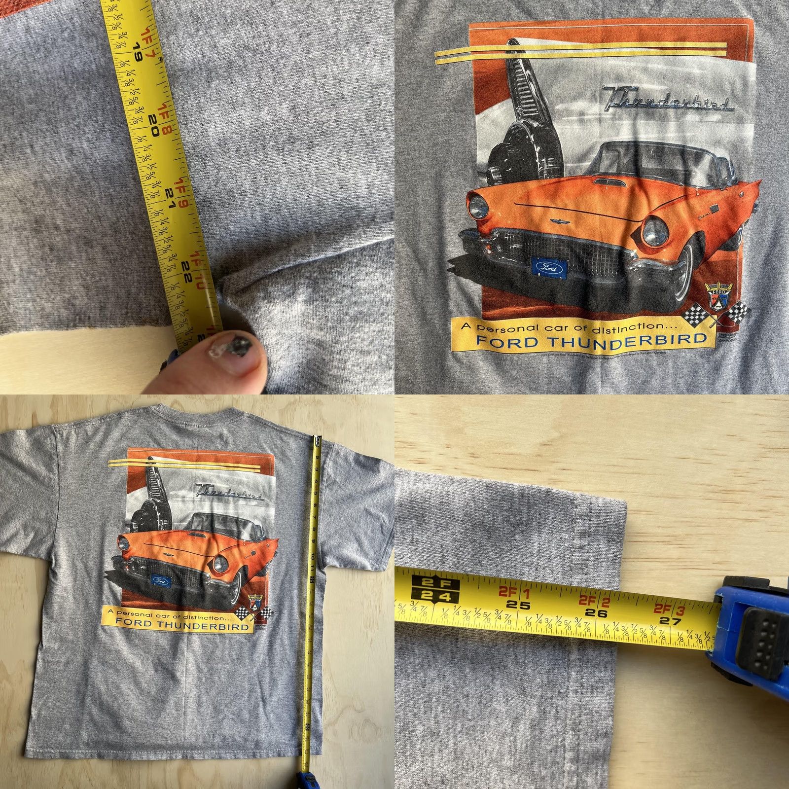 Ford Ford Thunderbird Racing Shirt Mens XL Gray Car Graphic M&O Knits Tee T-Shirt Size US XL / EU 56 / 4 - 8 Thumbnail