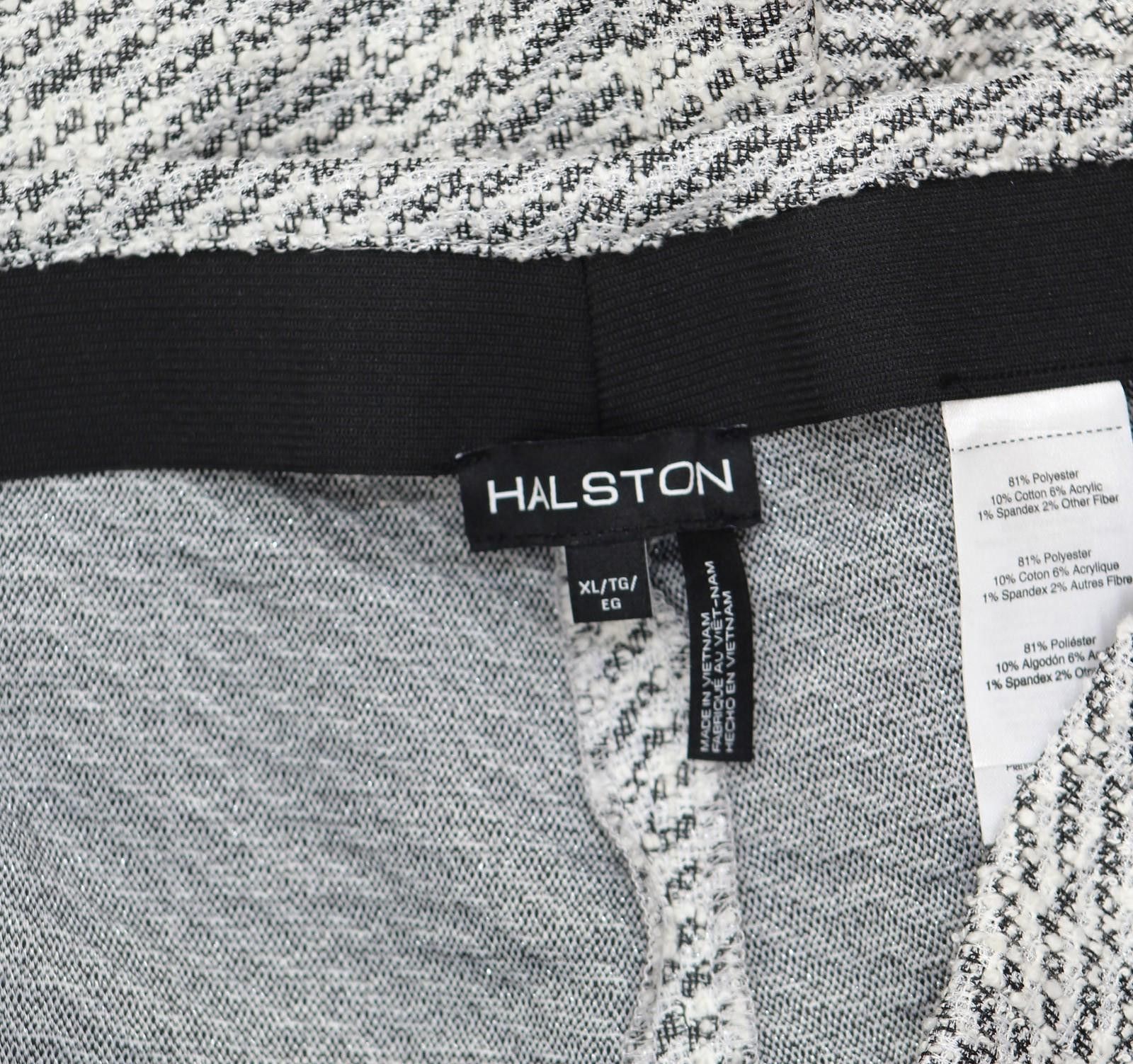 Other Nwt Halston Boucle Skinny Pants Hi475a4g Black / Cream Xl Size 40" / US 18 - 5 Thumbnail