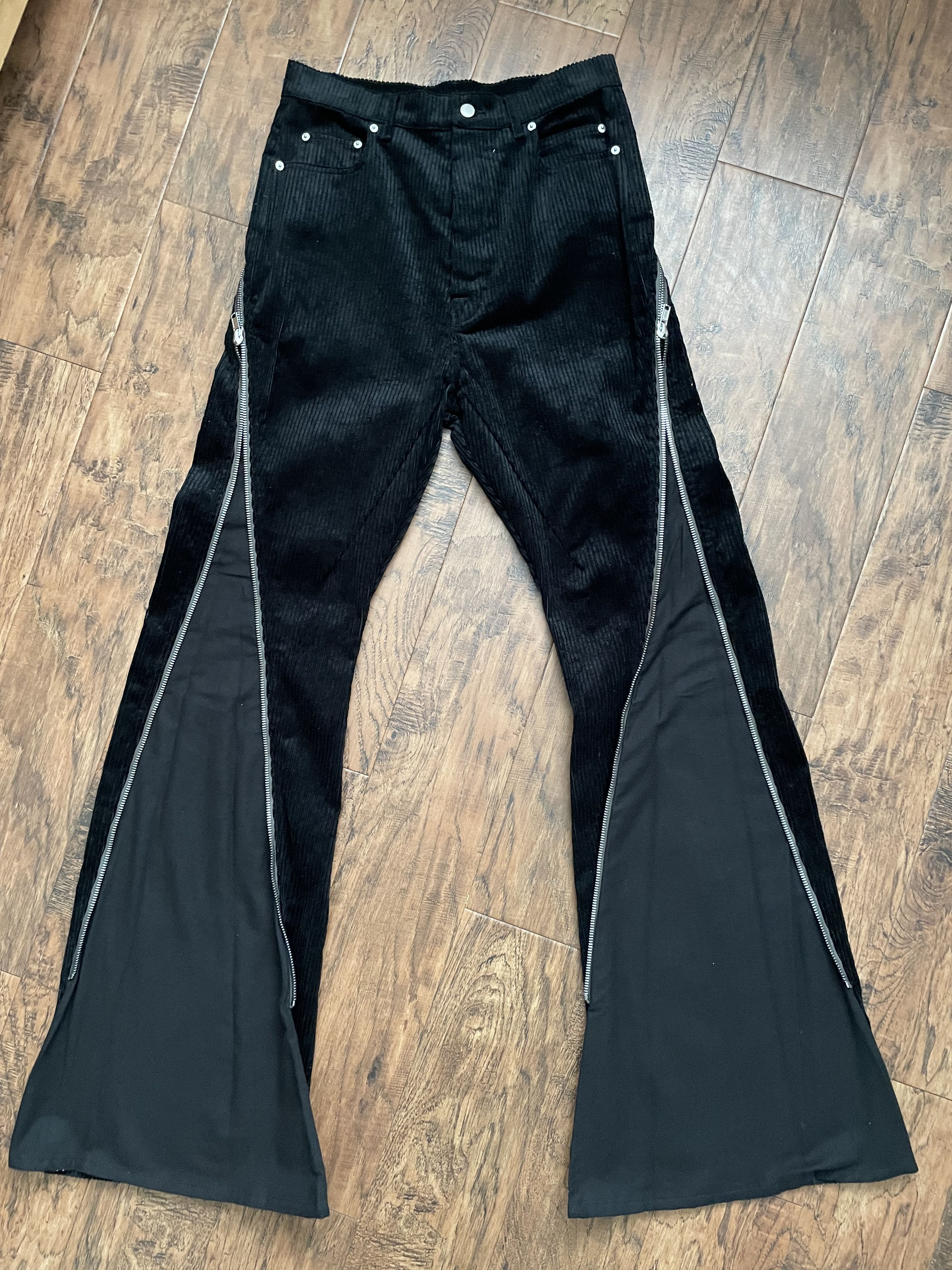 image of Rick Owens Corduroy Bolan Banana Pants In Black, Men's (Size 30)