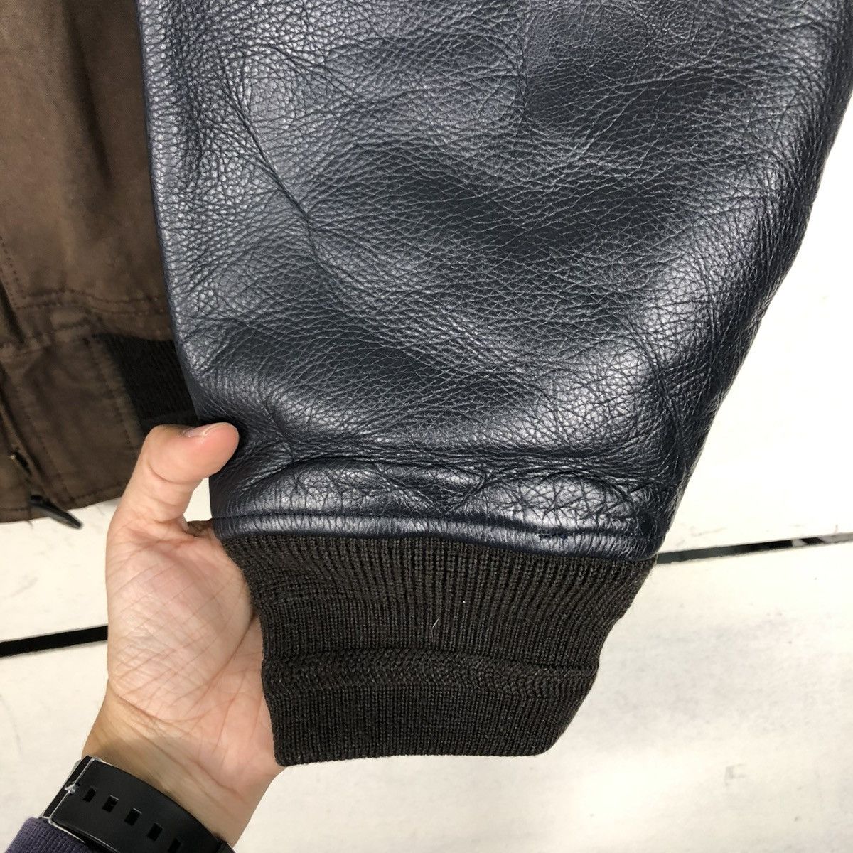 Japanese Brand 🔥VINTAGE BOMBER LEATHER JACKET PAZZO COMPANY ISSEY MIYAKE Size US M / EU 48-50 / 2 - 17 Thumbnail